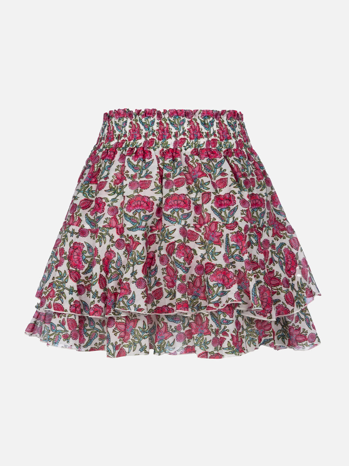 Mc2 Saint Barth Woman Silk Voile Ruffled Mini Skirt Eivissa In White