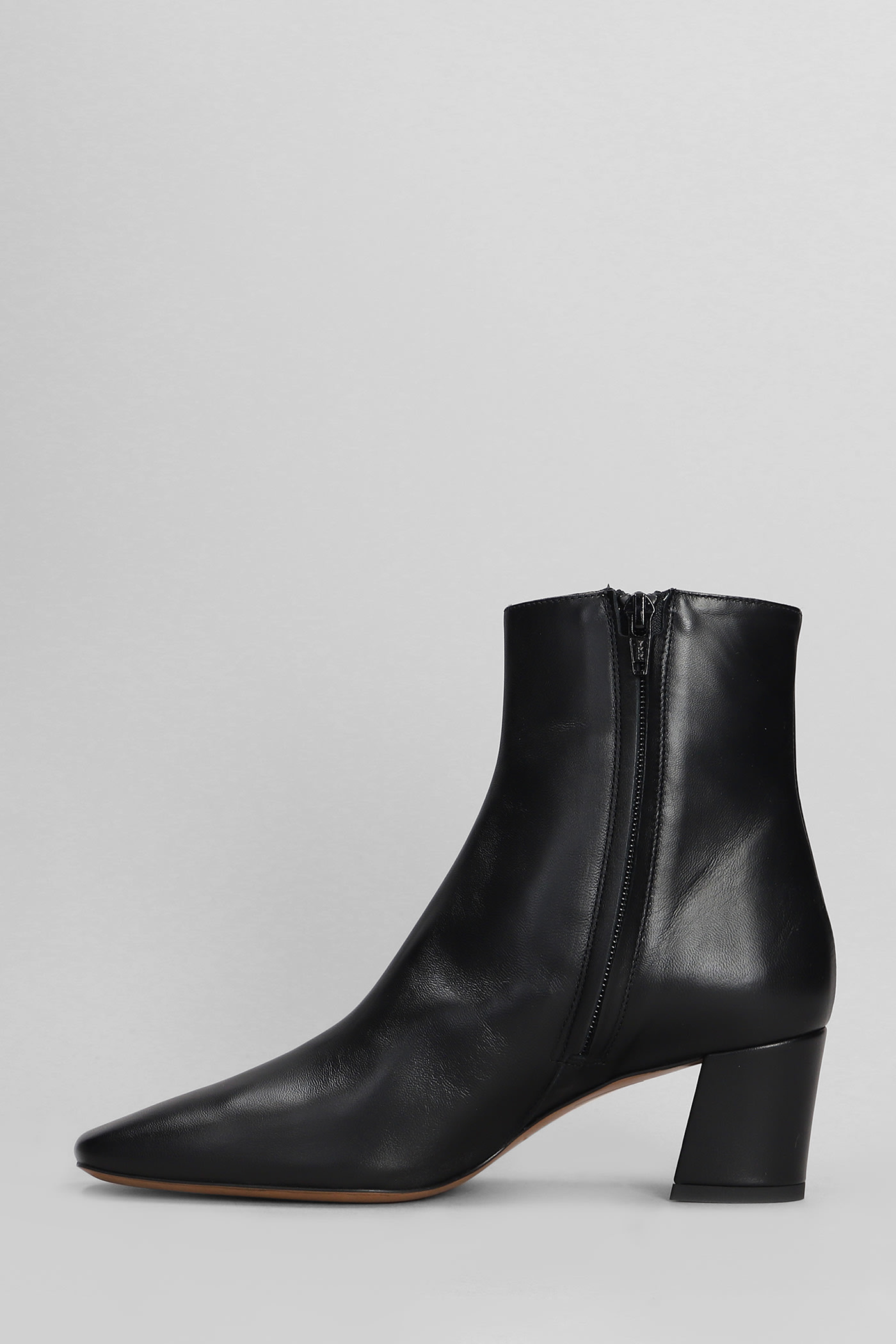 FABIO RUSCONI HIGH HEELS ANKLE BOOTS IN BLACK LEATHER 