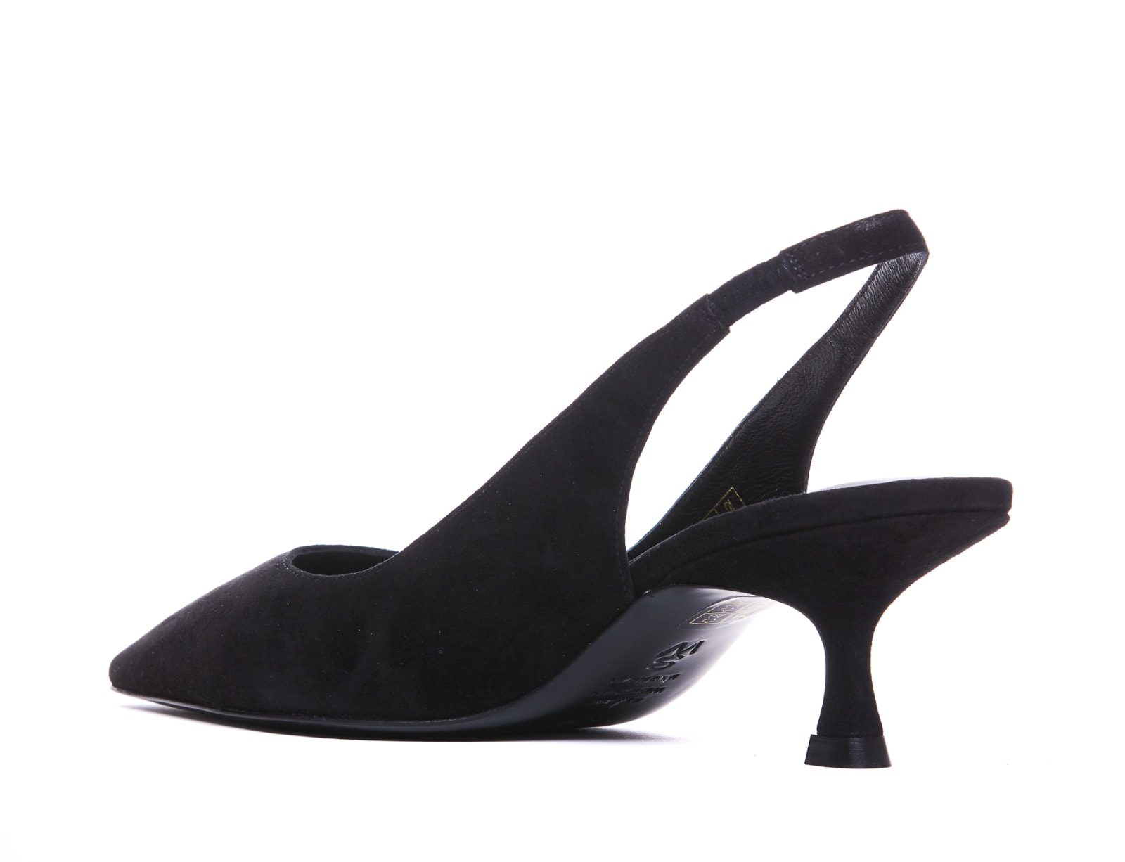 Shop Stuart Weitzman Naomi Slingback In Black