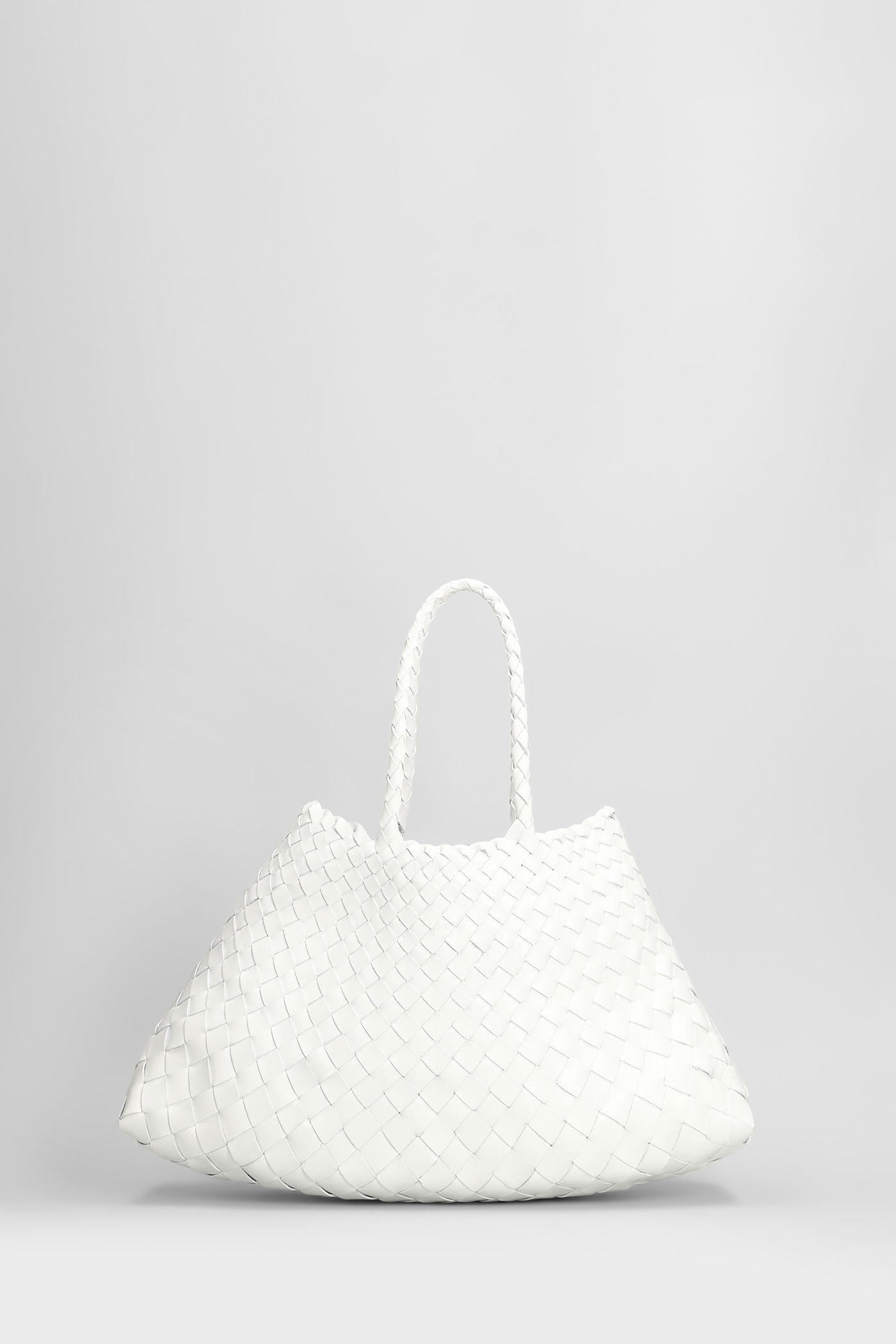 Dragon Diffusion Small Santa Croce Leather Shoulder Bag In White