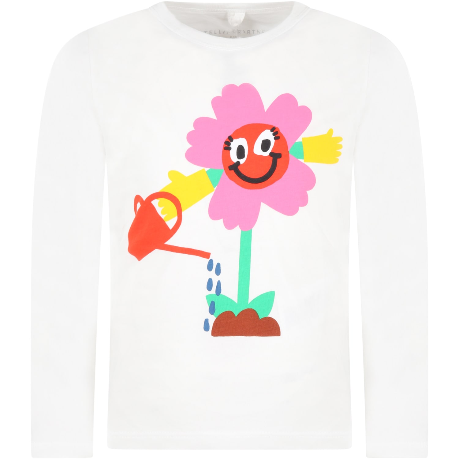 Stella McCartney Kids White T-shirt For Kids With Flowers