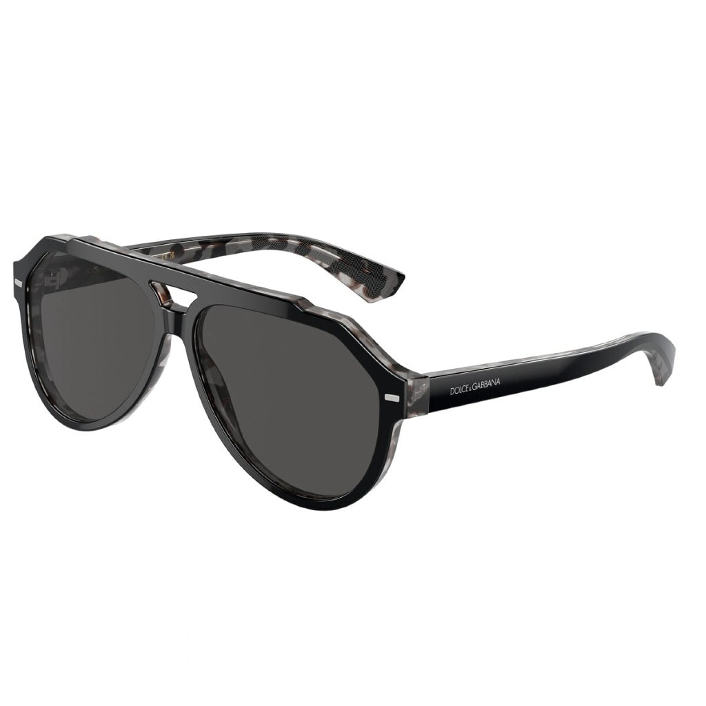 Shop Dolce &amp; Gabbana Eyewear Dg4452 3403/87 Sunglasses In Nero E Interno Havana Grigio