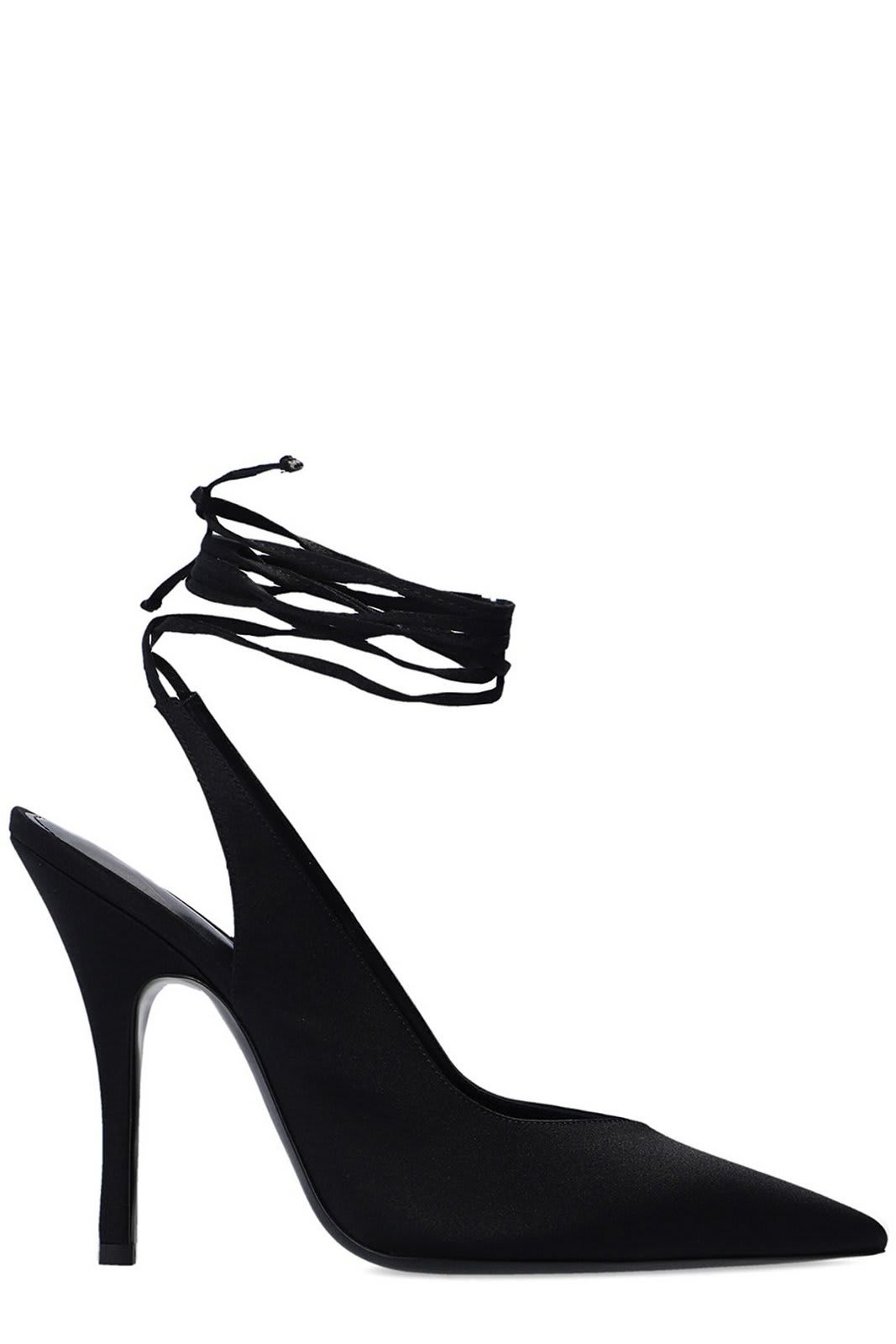 Shop Attico Slingback Ankle Strapped Pumps In Nero