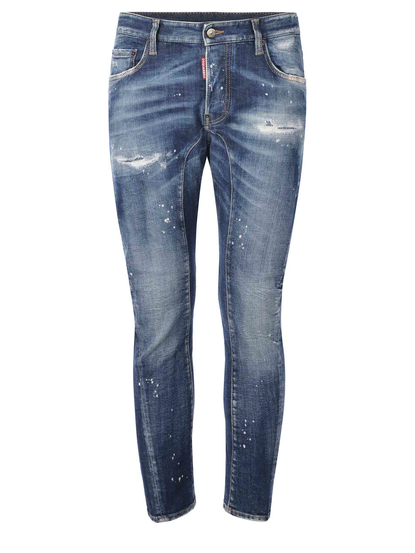 Shop Dsquared2 Jeans  Tidy Biker Made Of Denim In Denim Azzurro