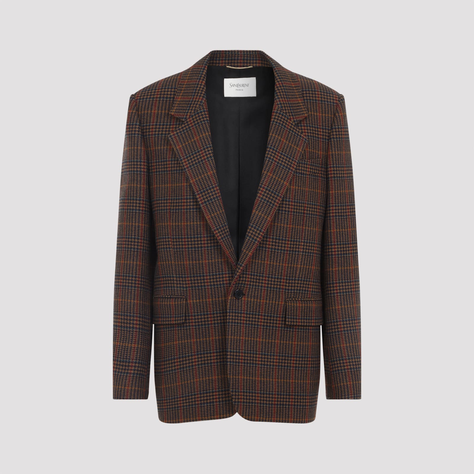 Saint Laurent Embroidered Wool Blazer In Multi