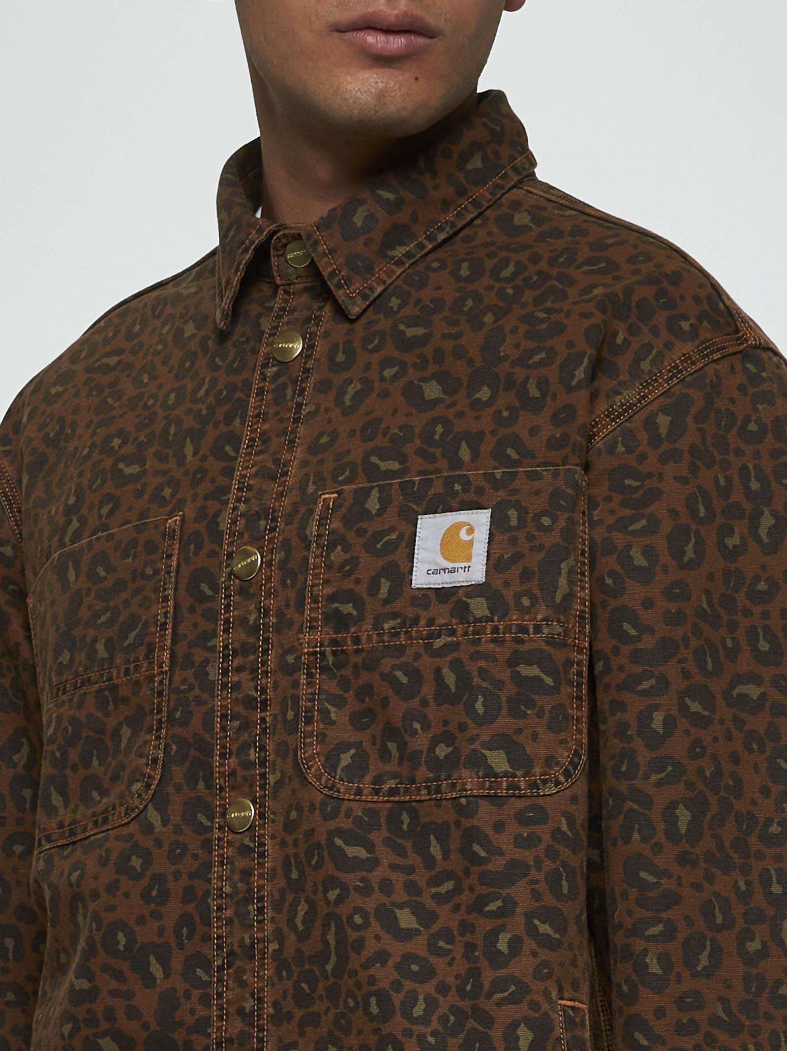 Shop Carhartt Conro Hubbard Print Cotton Shirt In Brown