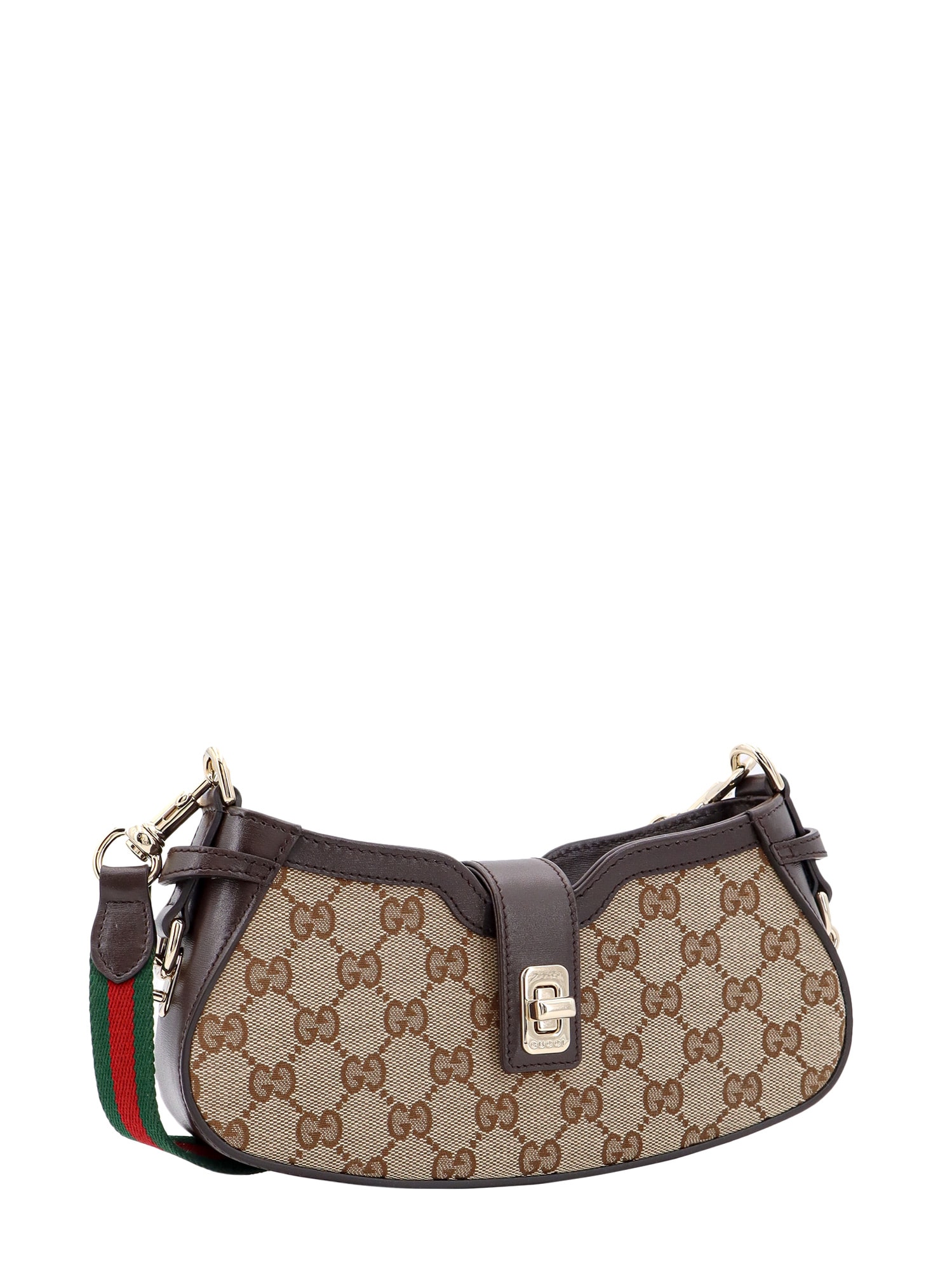 Shop Gucci Moon Side Shoulder Bag In Brown