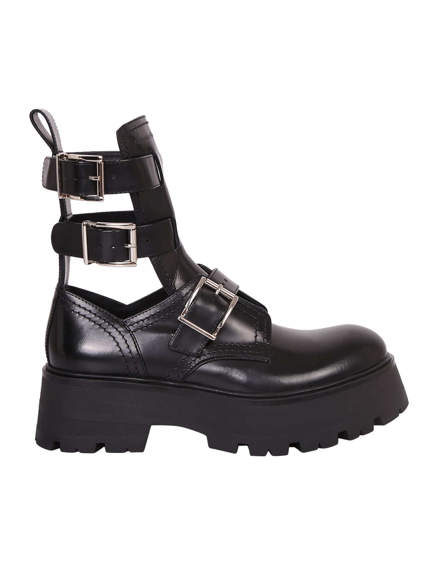 Alexander McQueen Buckled Leather Boots