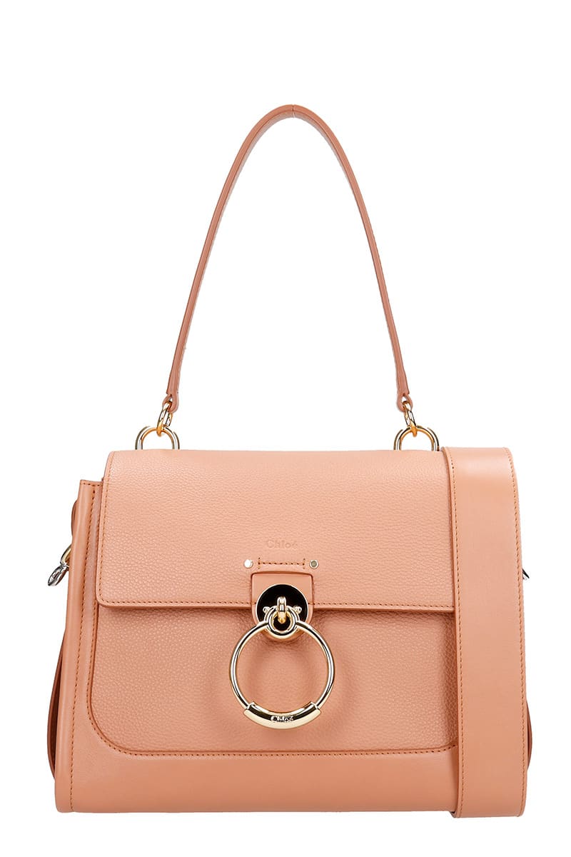 Chloé Tess Big Shoulder Bag In Rose-pink Leather