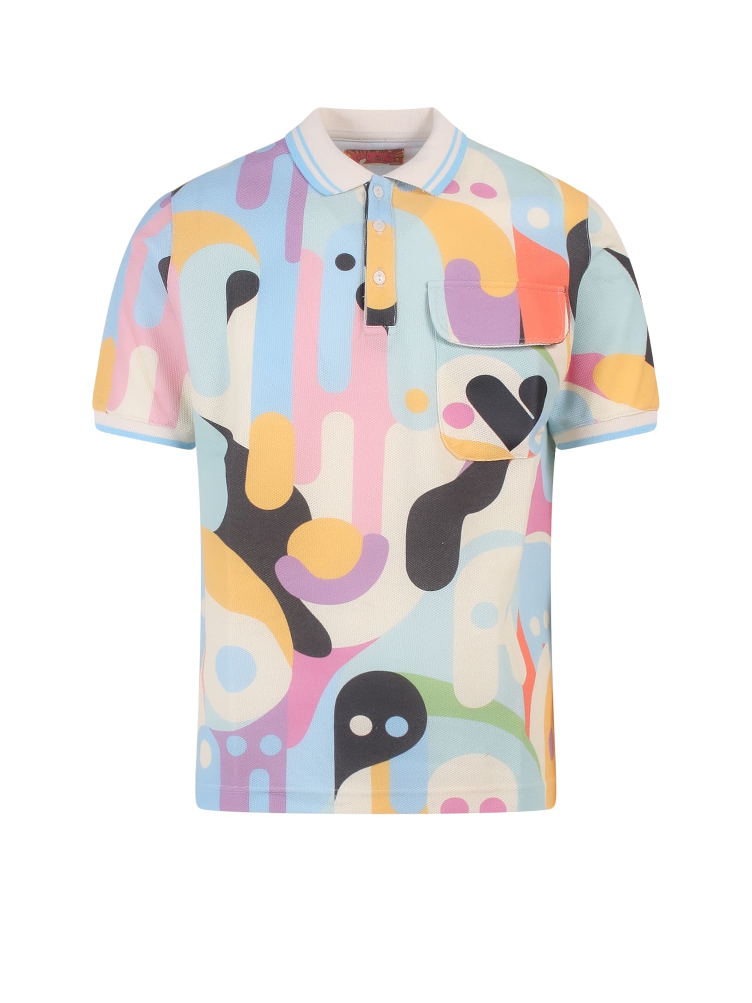 Pharmacy Industry Pocketed-patterned Polo Shirt In Multicolor