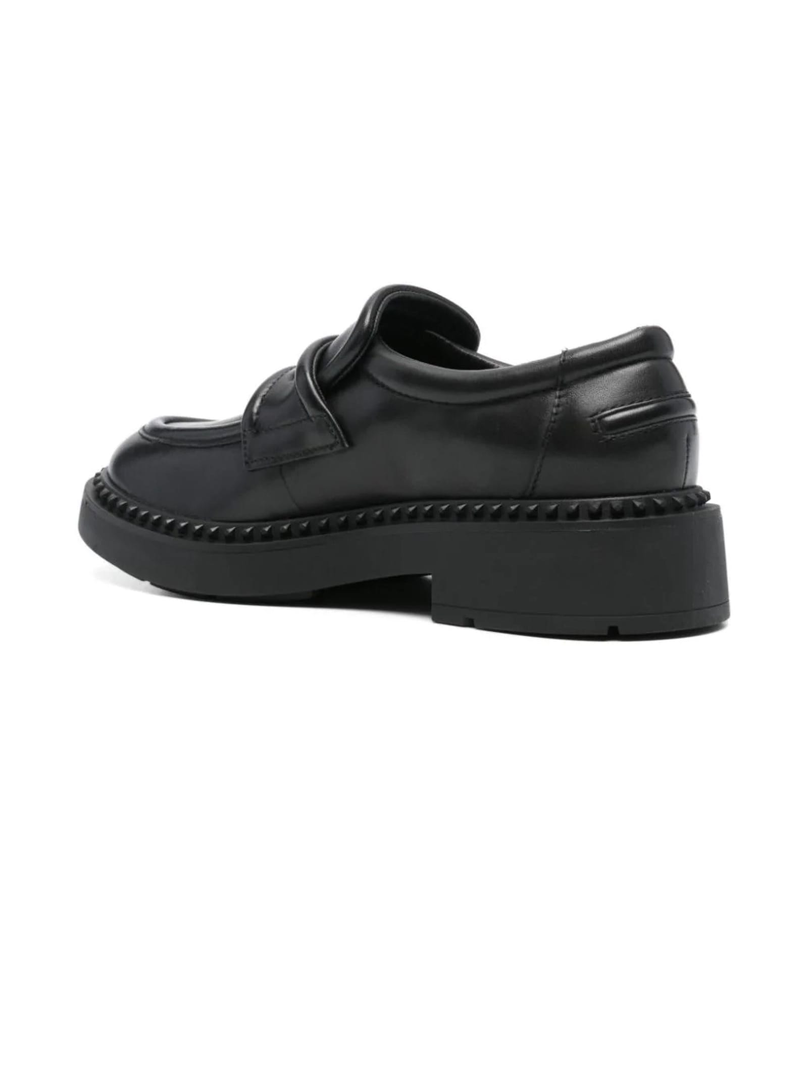 Shop Ash Black Calf Leather Miracle Loafers