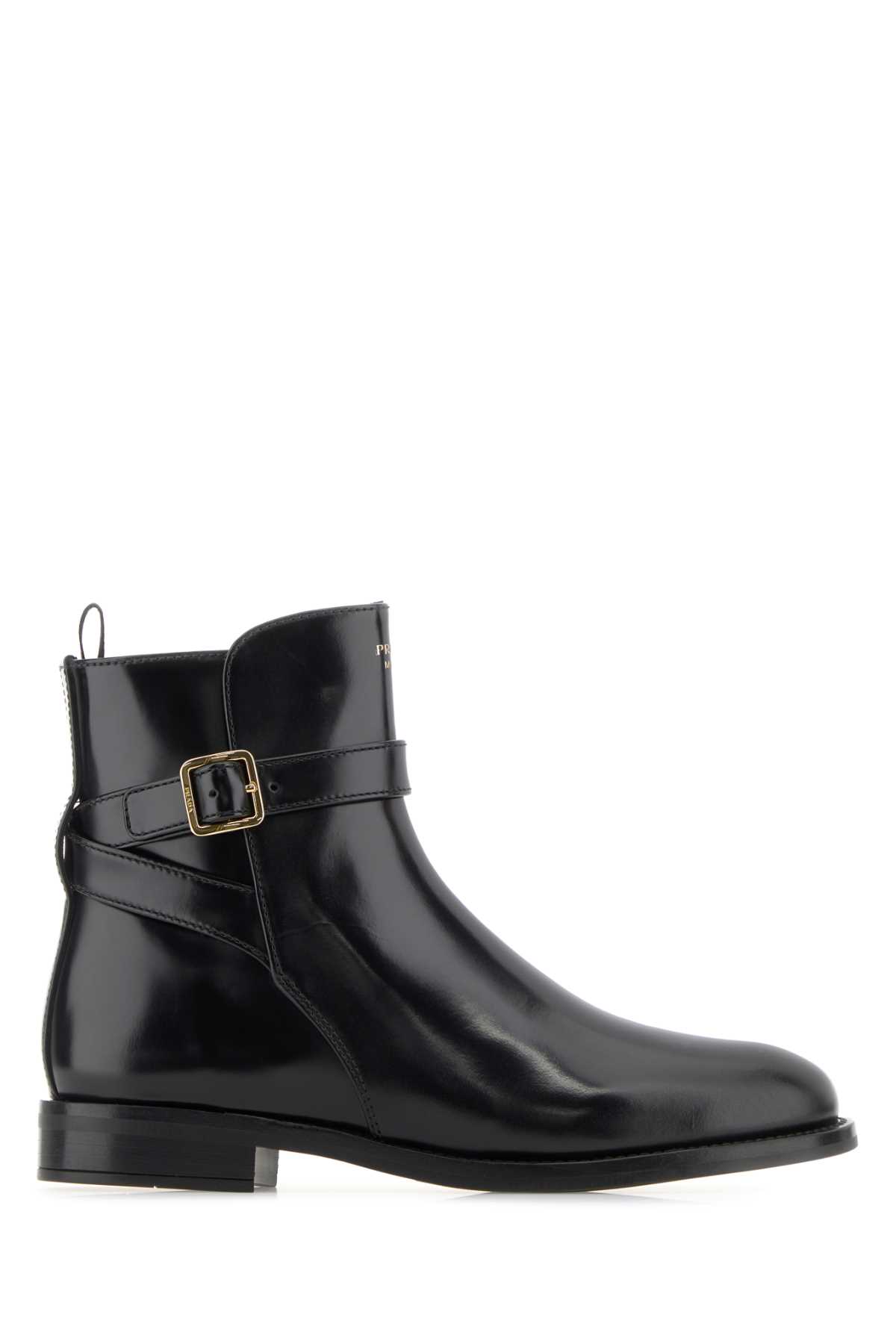 Black Leather Ankle Boots