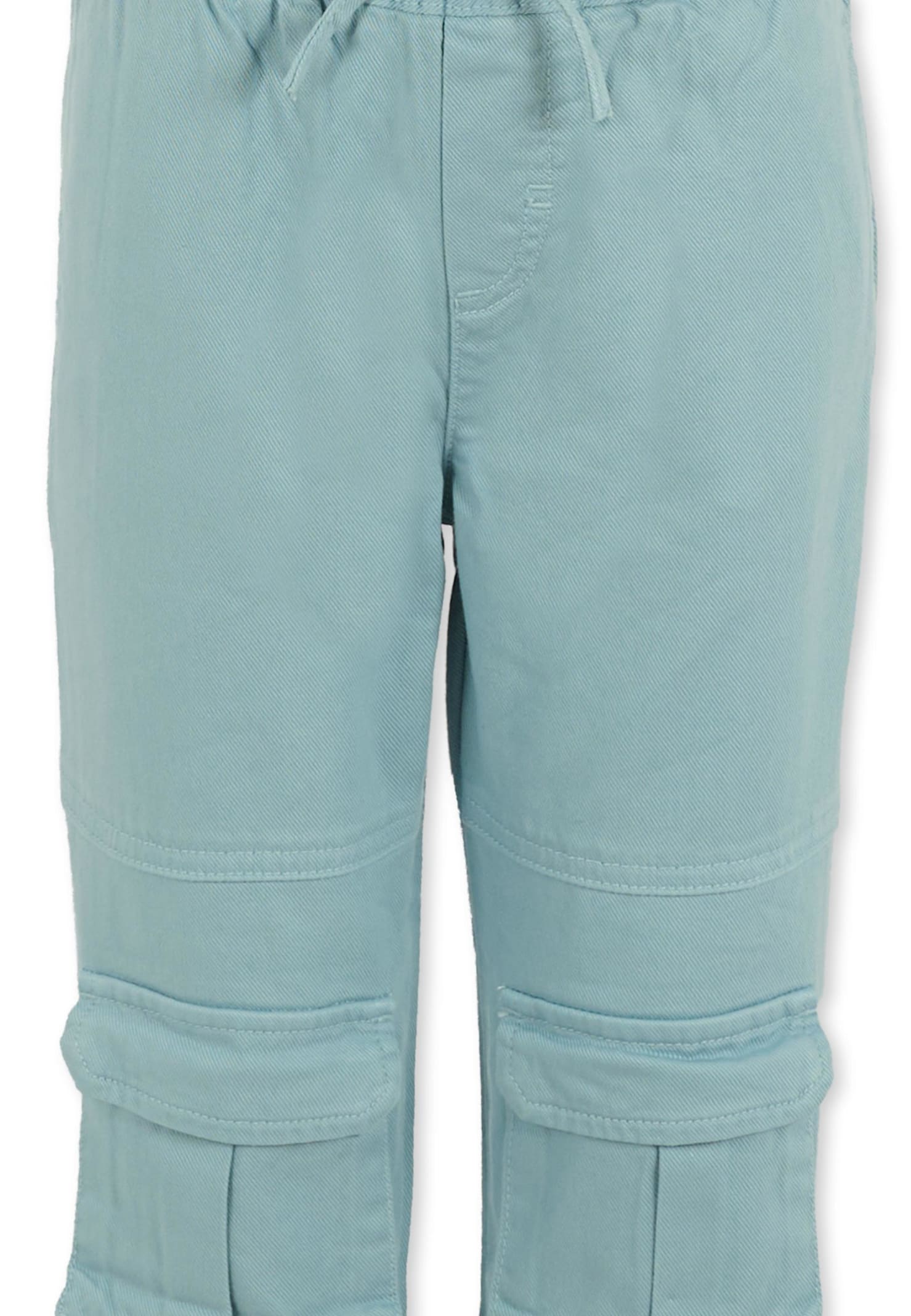Stella Mccartney Light Blue Trousers For Boy With Logo In Blue