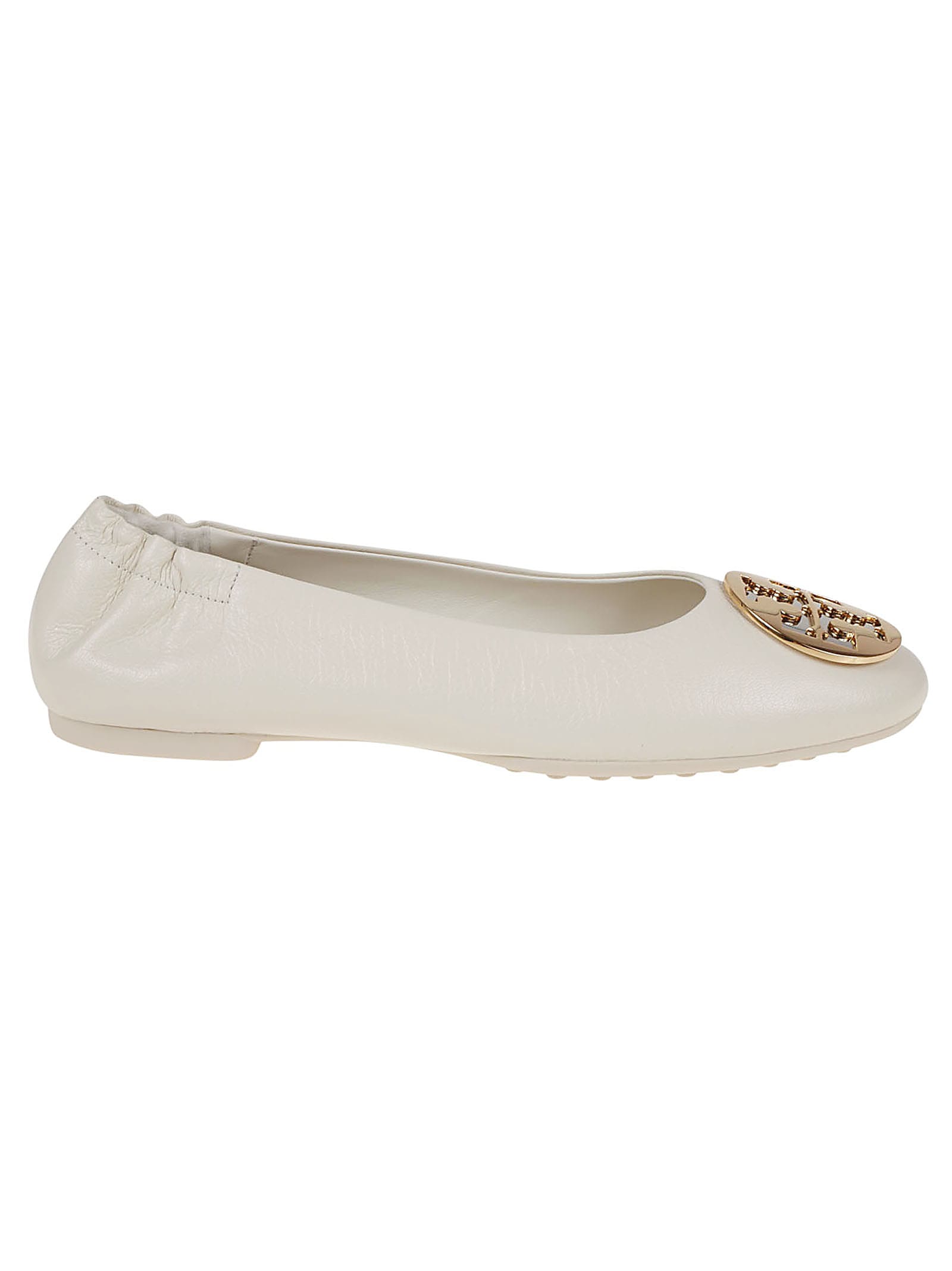 Tory Burch Leather Ballet Flats With Toe Embellishment In Multi