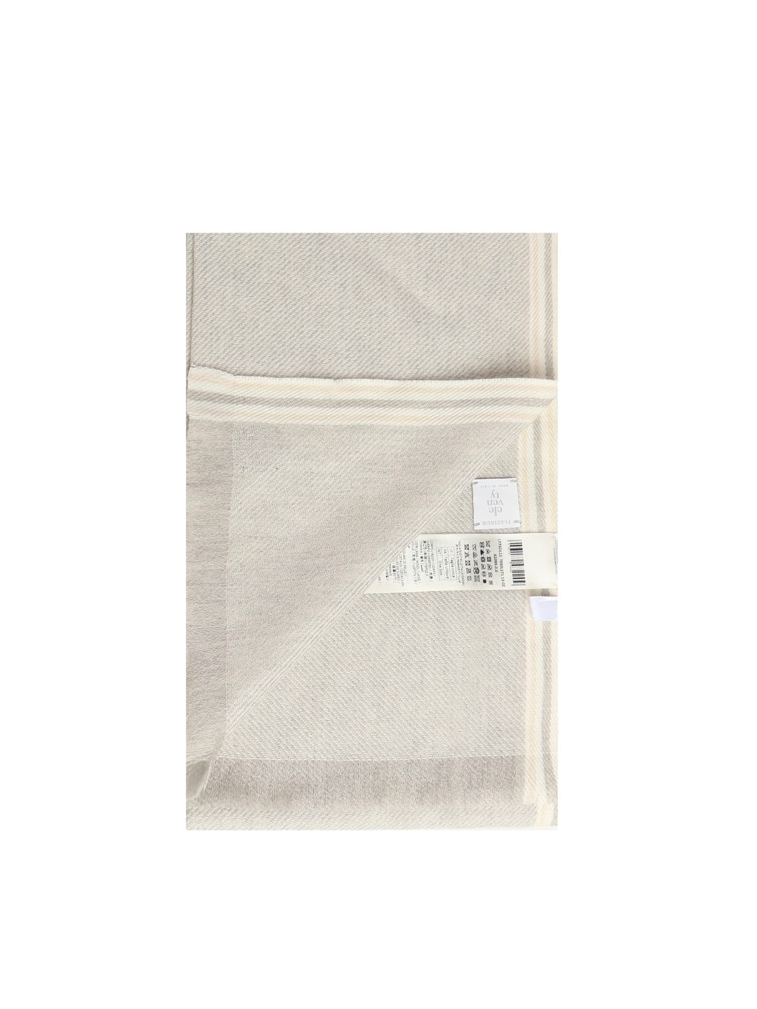 Eleventy Wool Scarf With Logo In Gray
