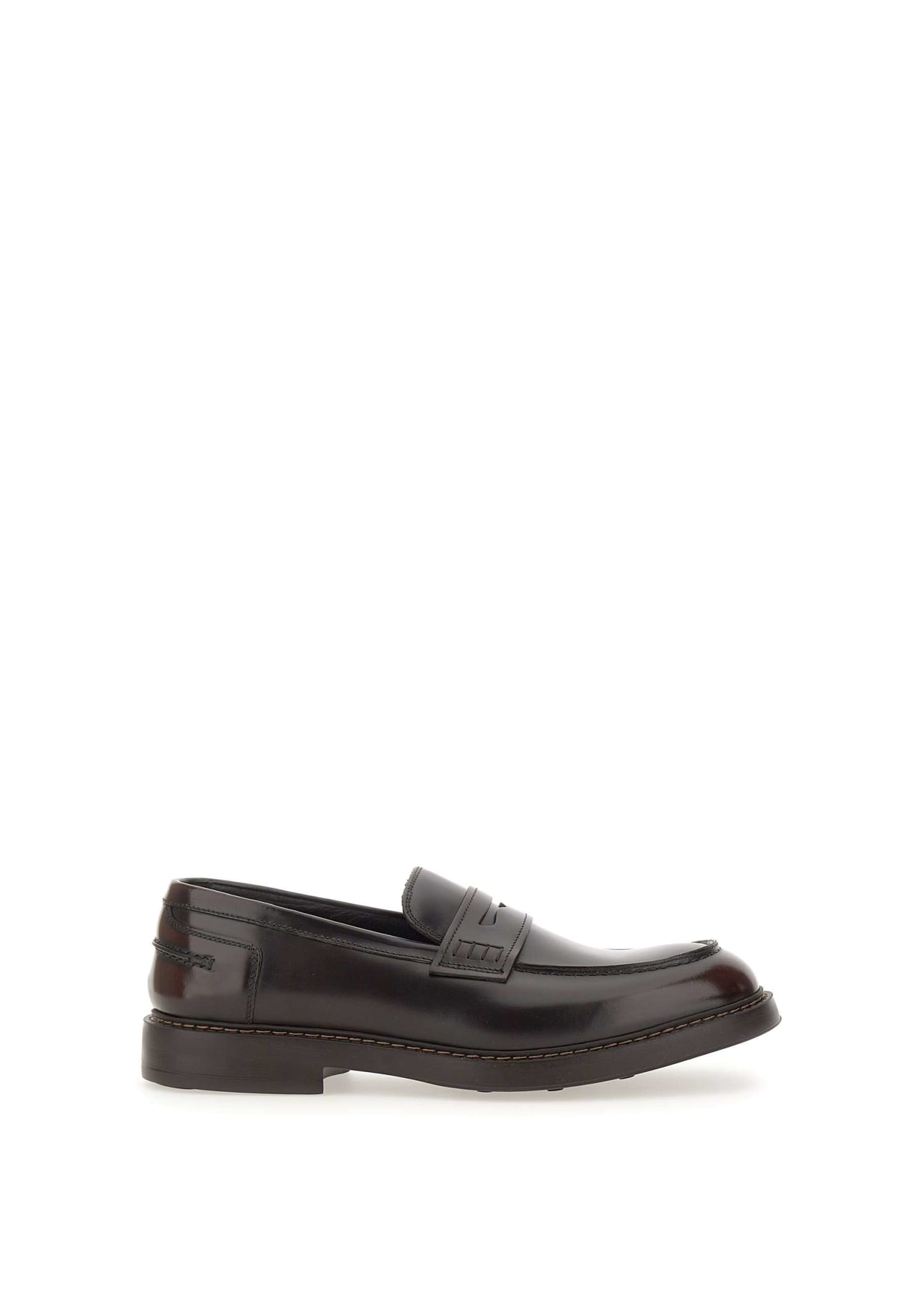 Shop Doucal's Horse Leather Moccasins In Mattone