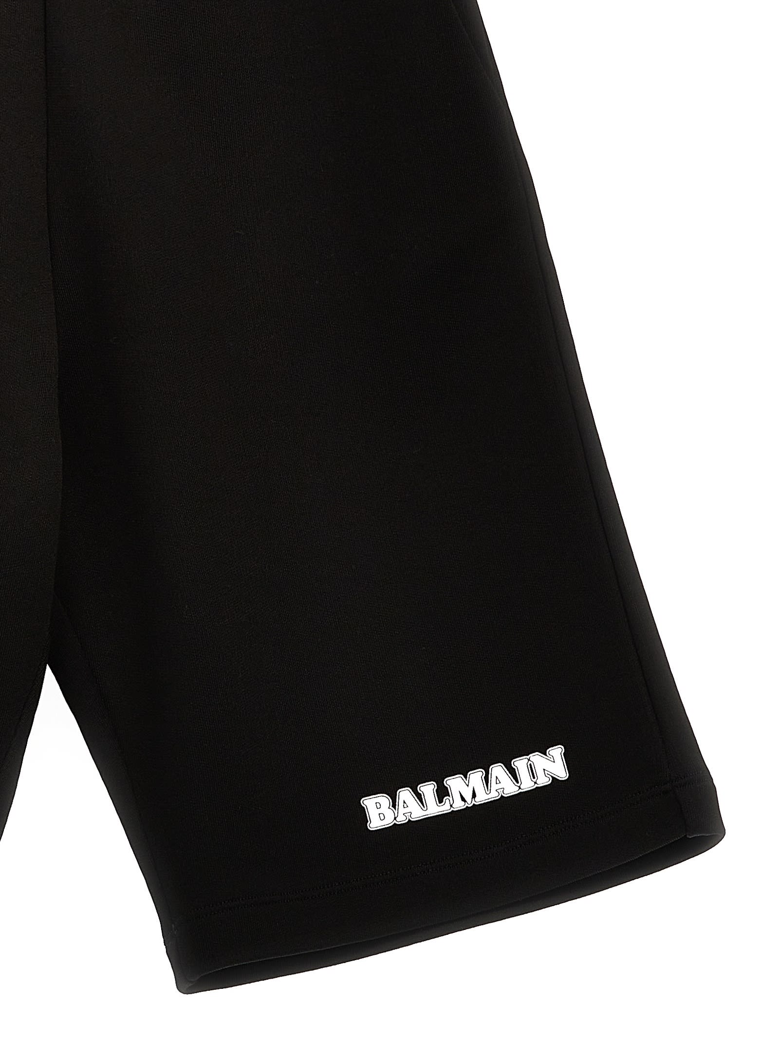 Shop Balmain Logo Print Bermuda Shorts In Bc