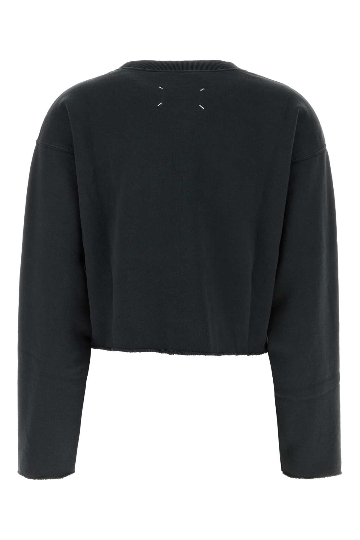 Shop Maison Margiela Black Cotton Sweatshirt