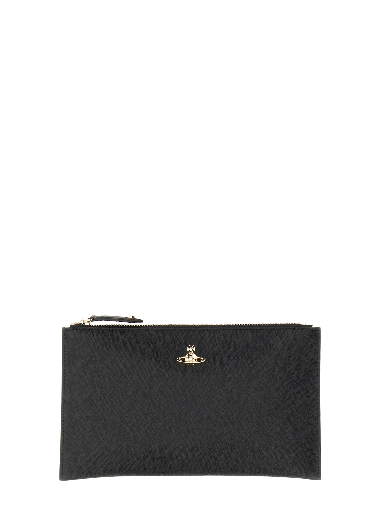 Vivienne Westwood Victoria Leather Clutch Bag