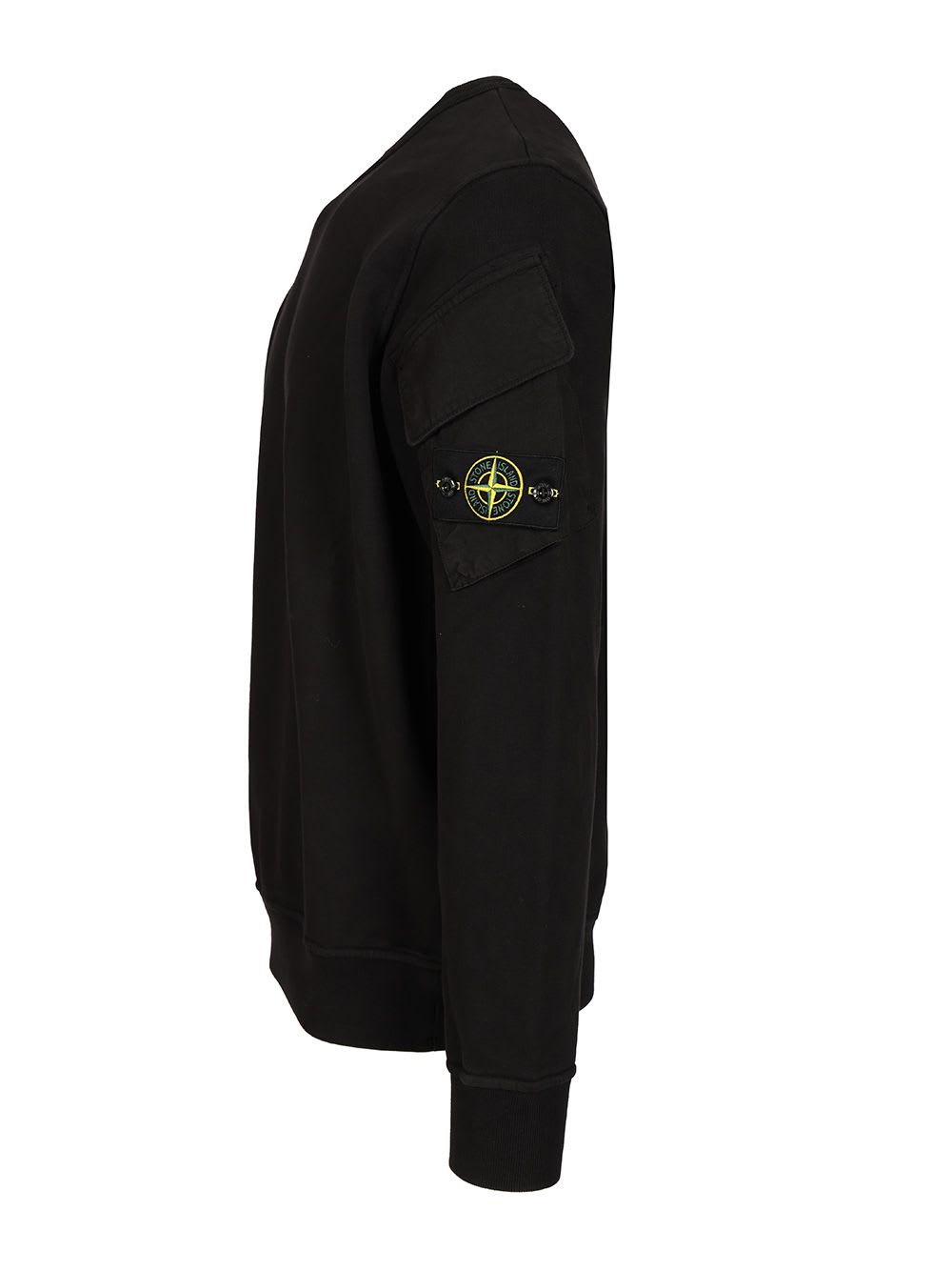 Stone Island Cotton Sweatshirt In Black