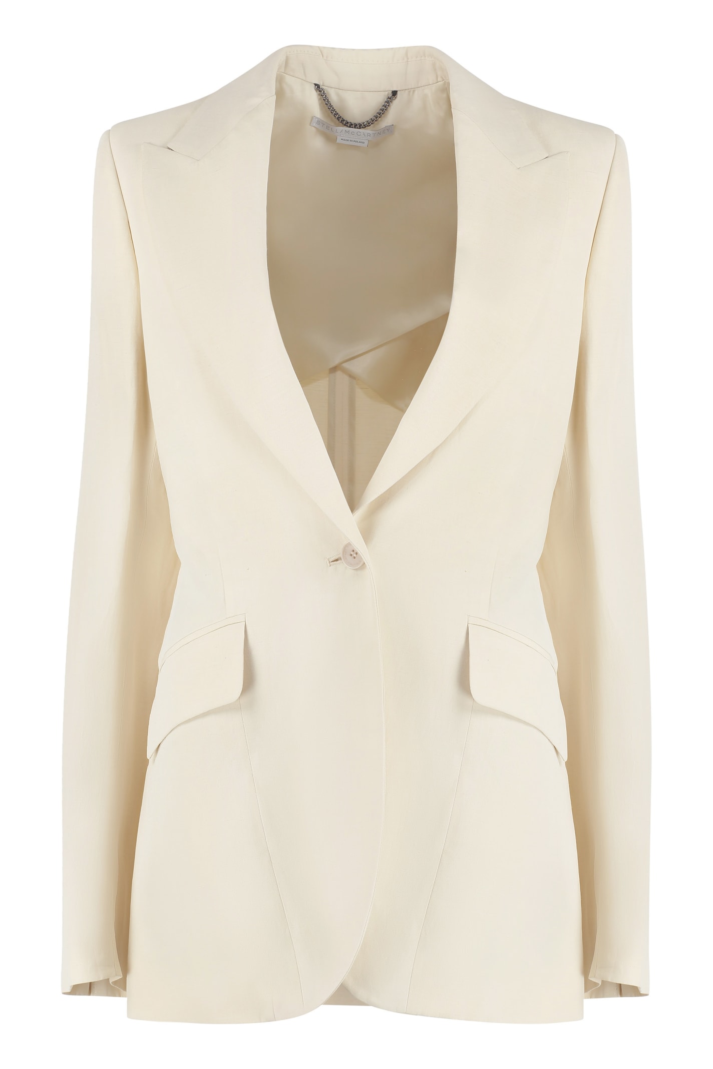 Shop Stella Mccartney Single-breasted One Button Jacket In Panna