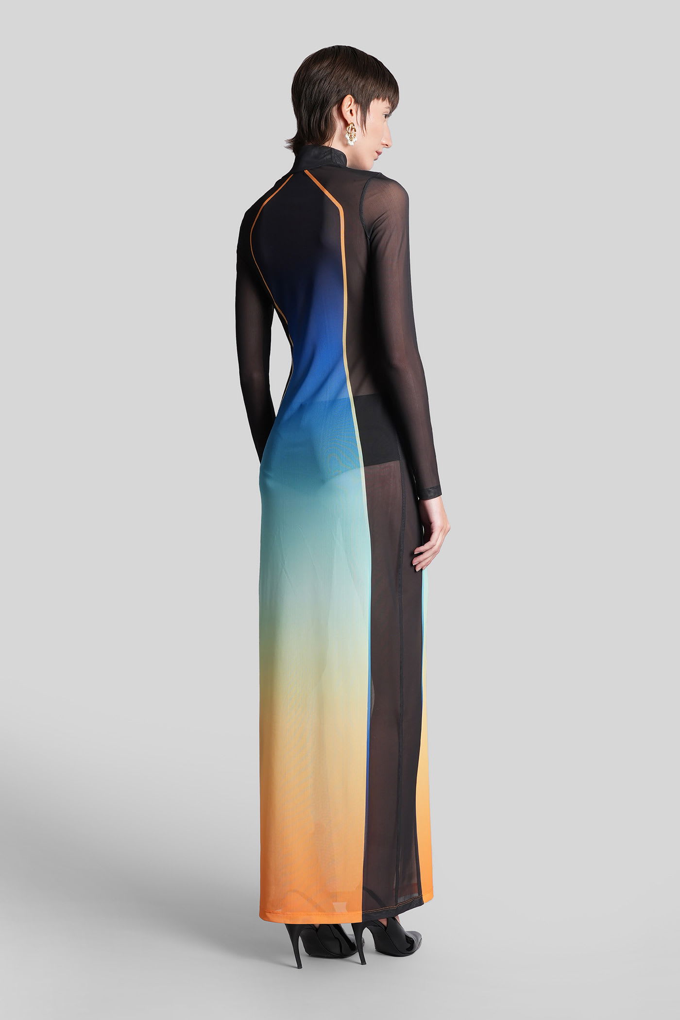 Casablanca Gradient Effect Long Dress In Multi