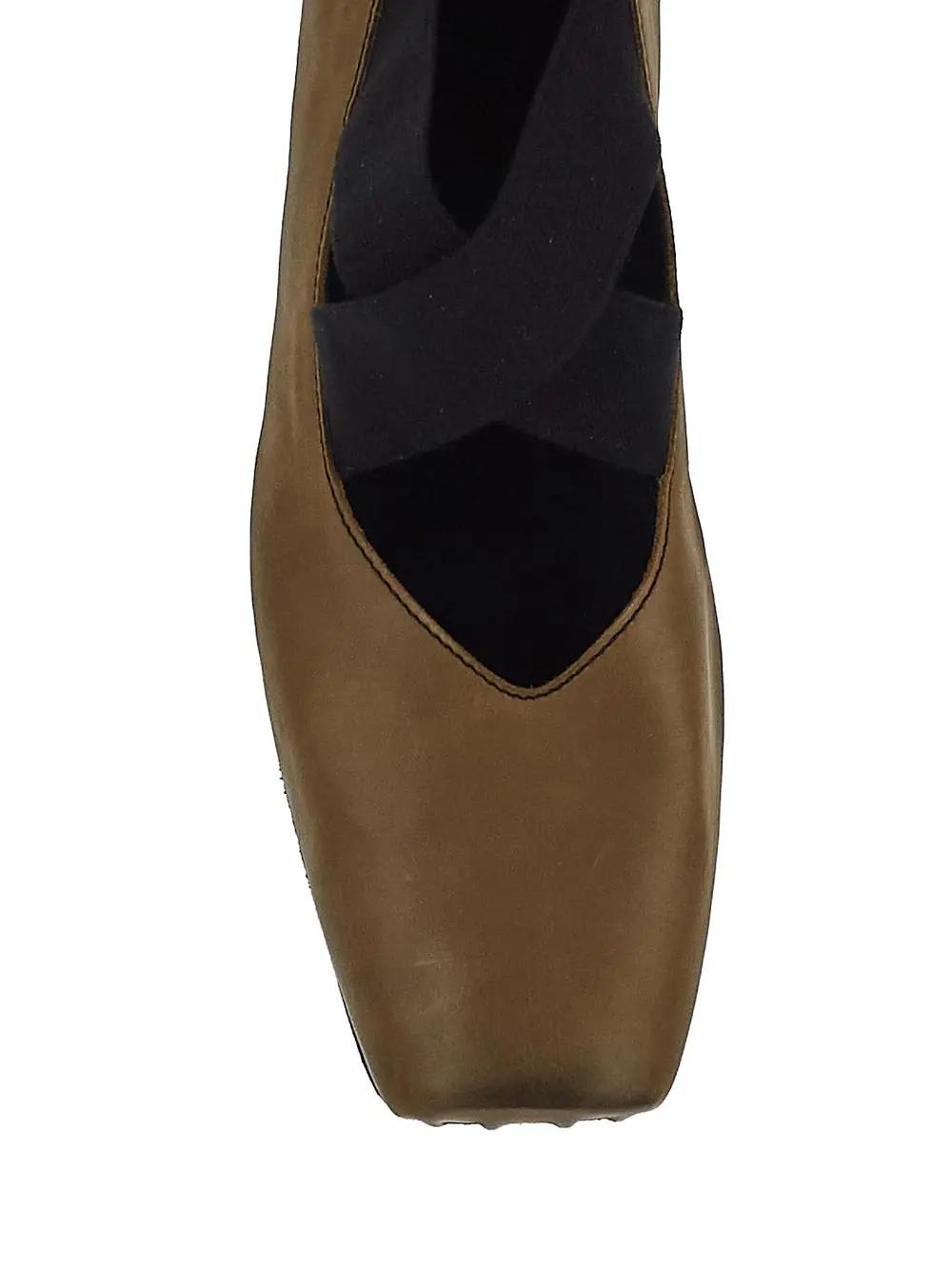 Shop Uma Wang Ballet Shoe In Dark Olive