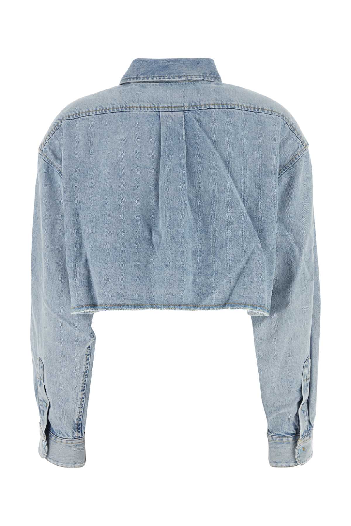 Shop Givenchy Denim Shirt In Iceblue