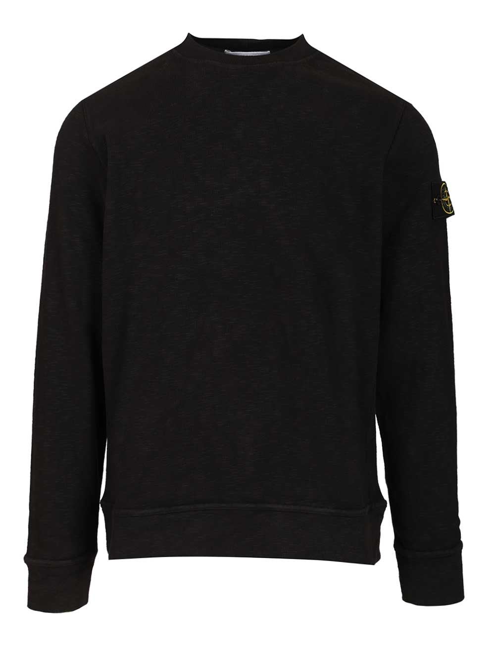 Stone Island Midnight Blue Cotton Sweater In Black