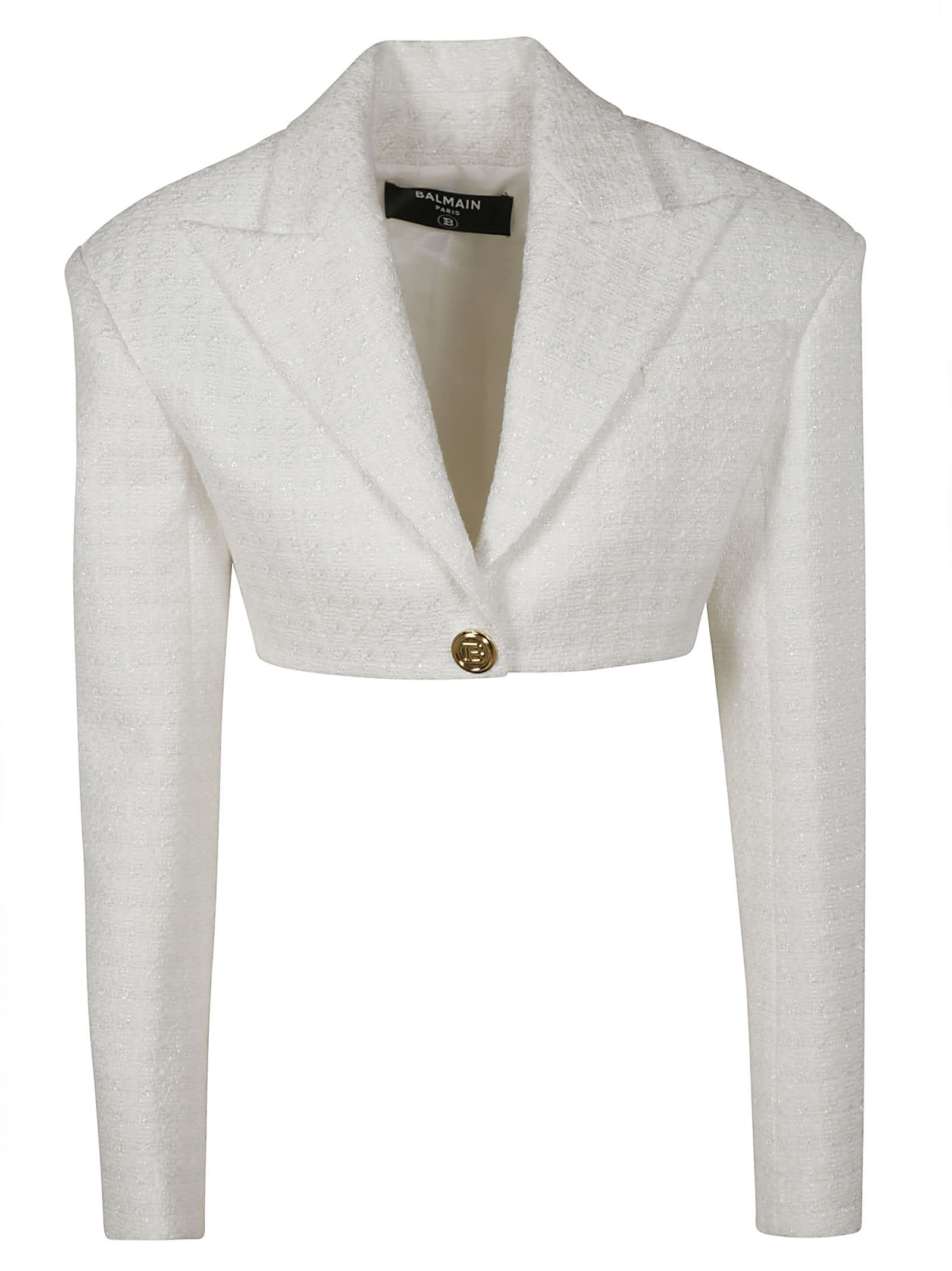 Photo of  Balmain Single-button Cropped Blazer- shop Balmain jackets online sales