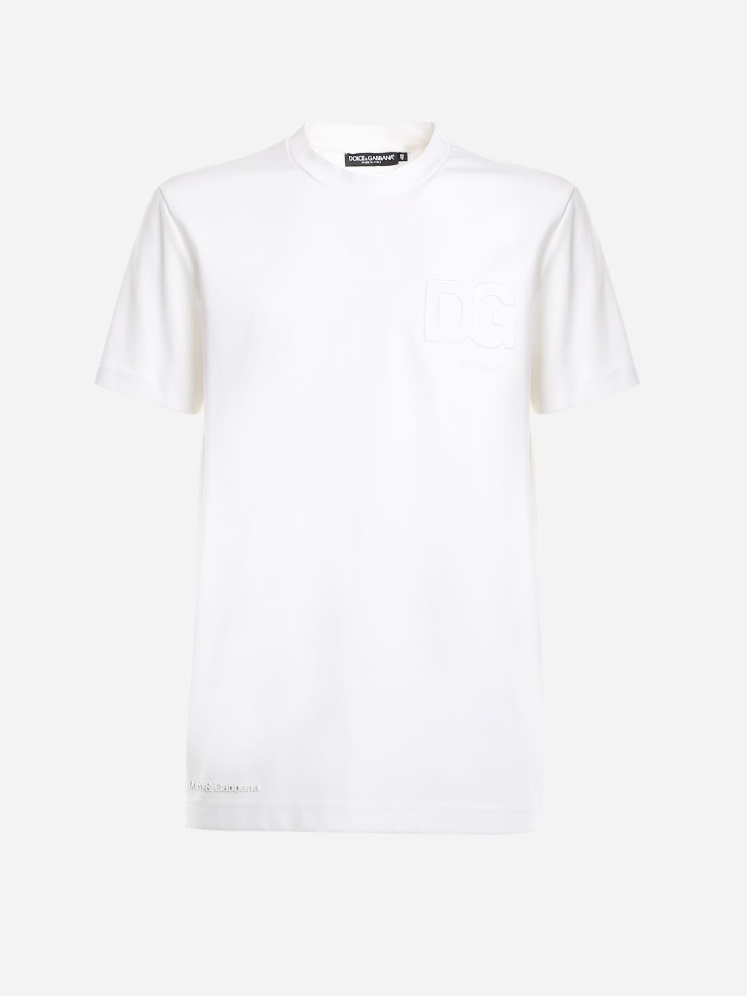 Dolce & Gabbana Cotton T-shirt With Tone-on-tone Embossed Logo