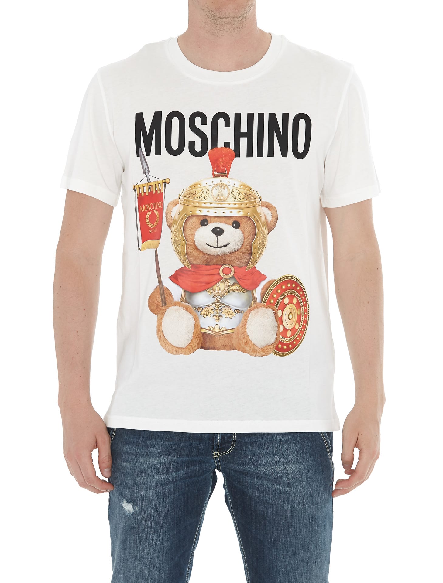 Moschino Moschino Roman Teddy Bear Logo T-shirt - White - 11012365 ...