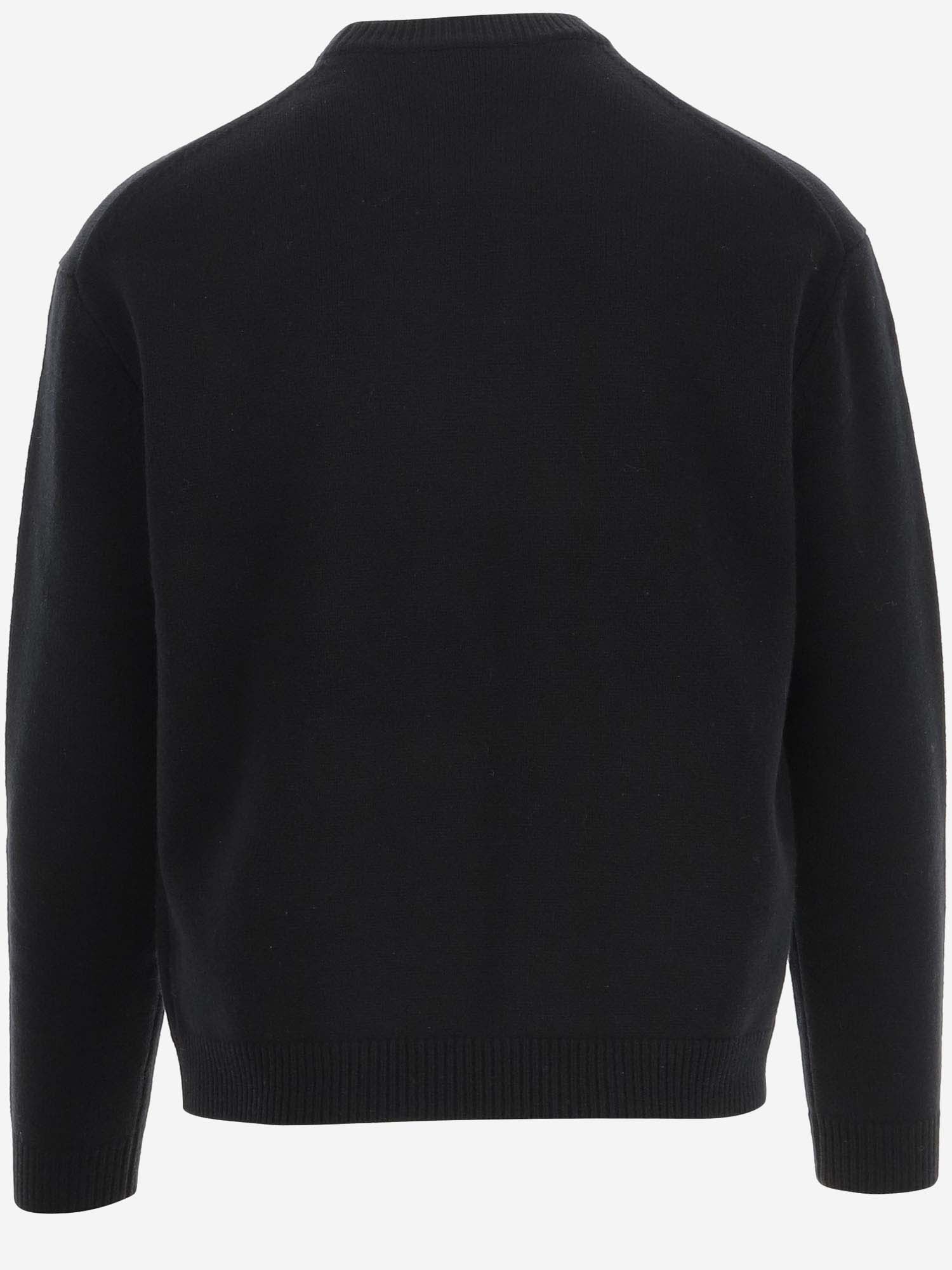 Shop Maison Kitsuné Wool Sweater With Logo In Black