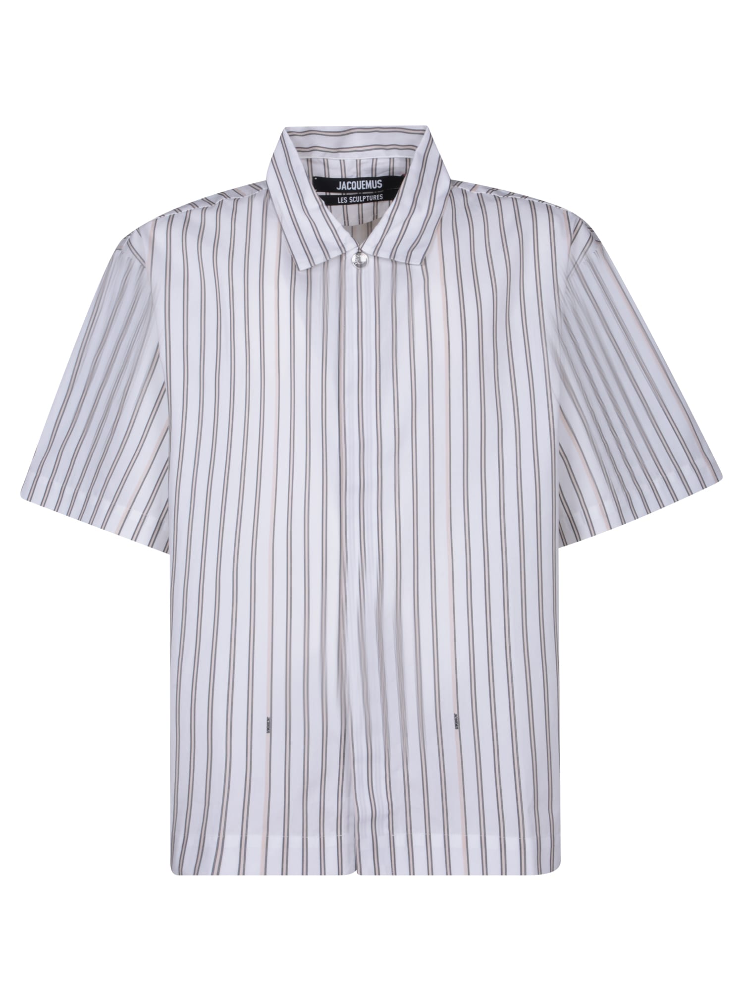 Shop Jacquemus Manches Striped Beige Shirt