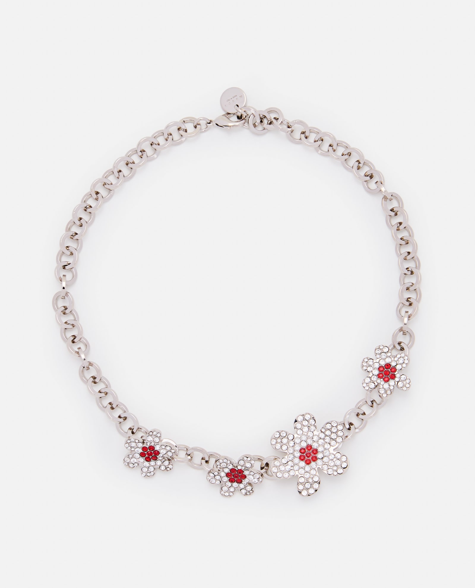 Shop Marni Flower Necklace In Silver