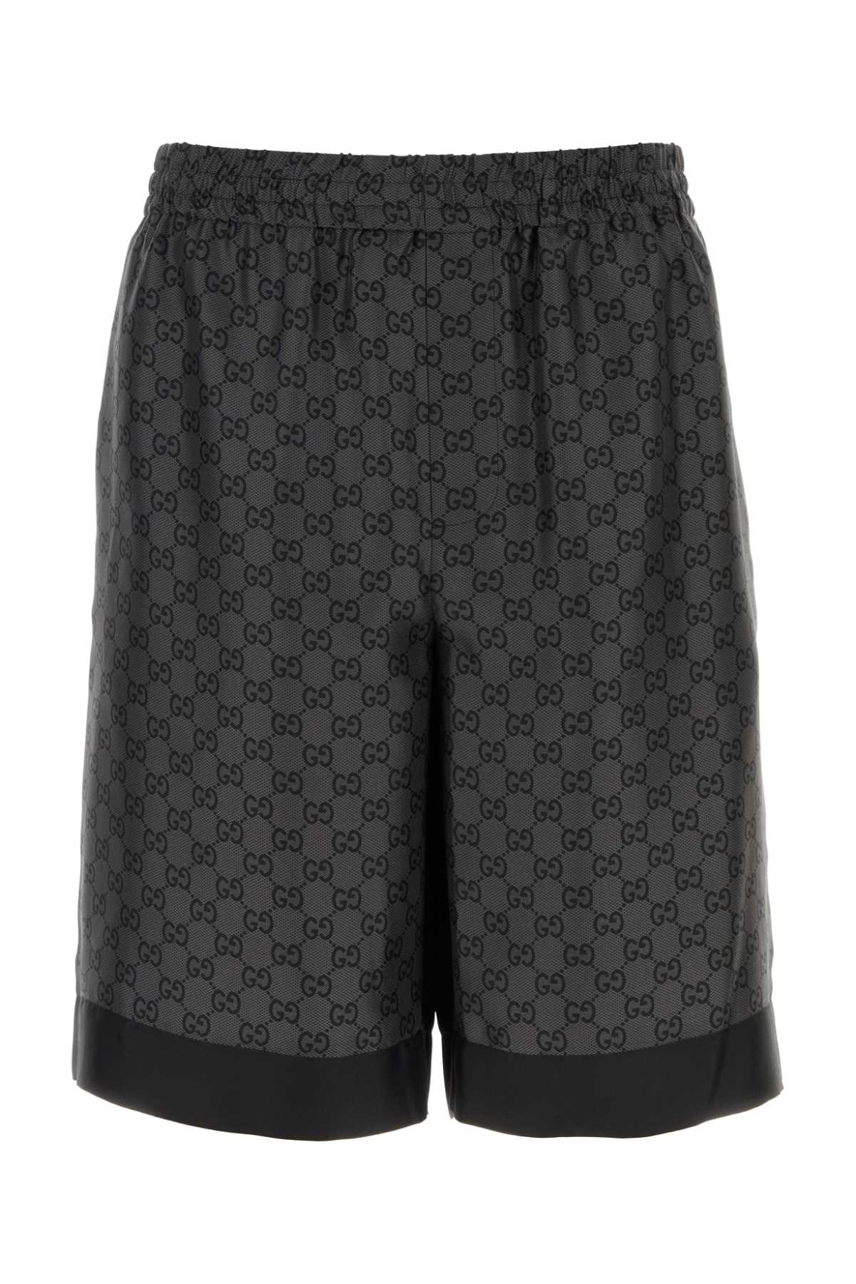 Printed Silk Bermuda Shorts
