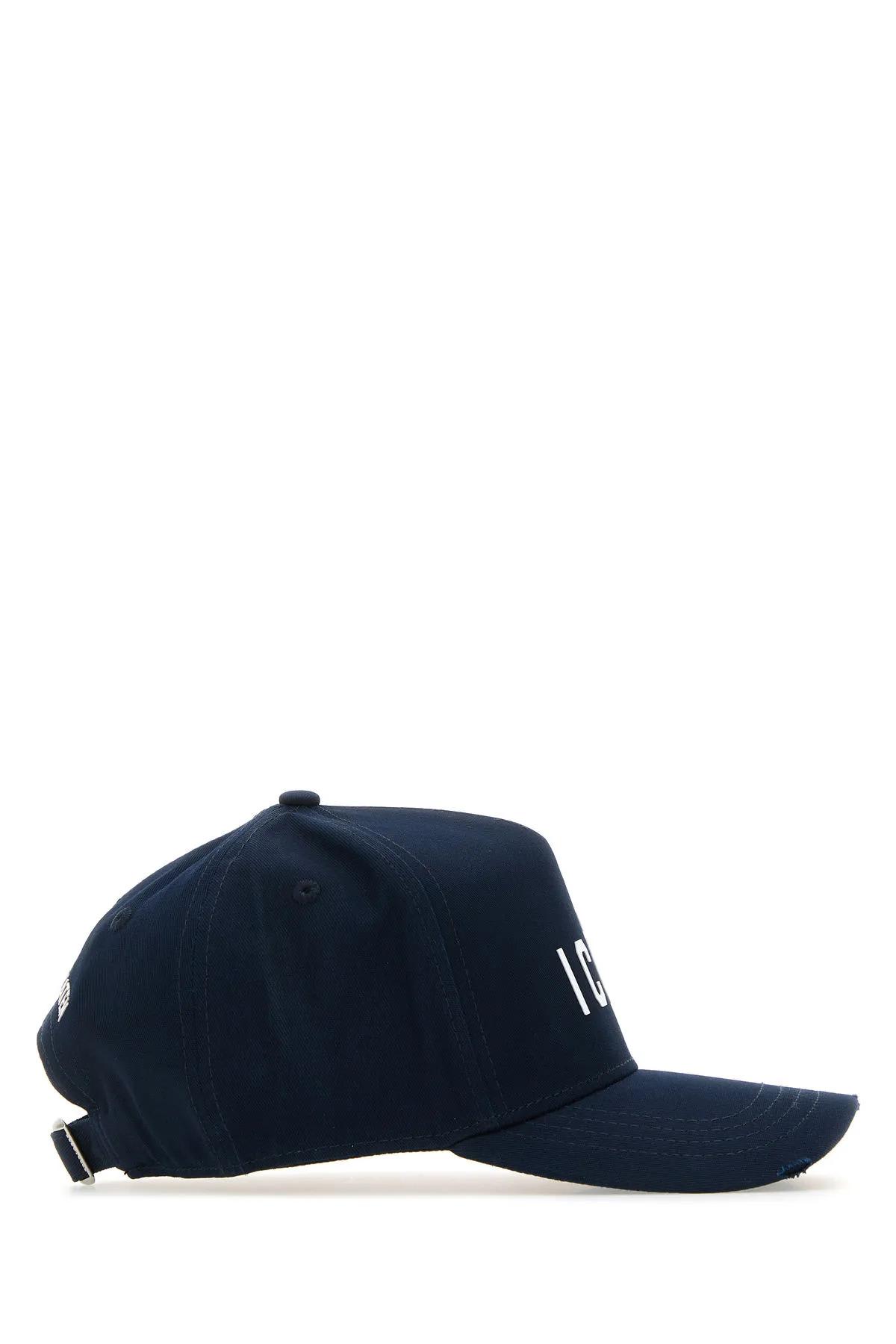 Shop Dsquared2 Midnight Blue Cotton Mini Icon Baseball Cap In Nero