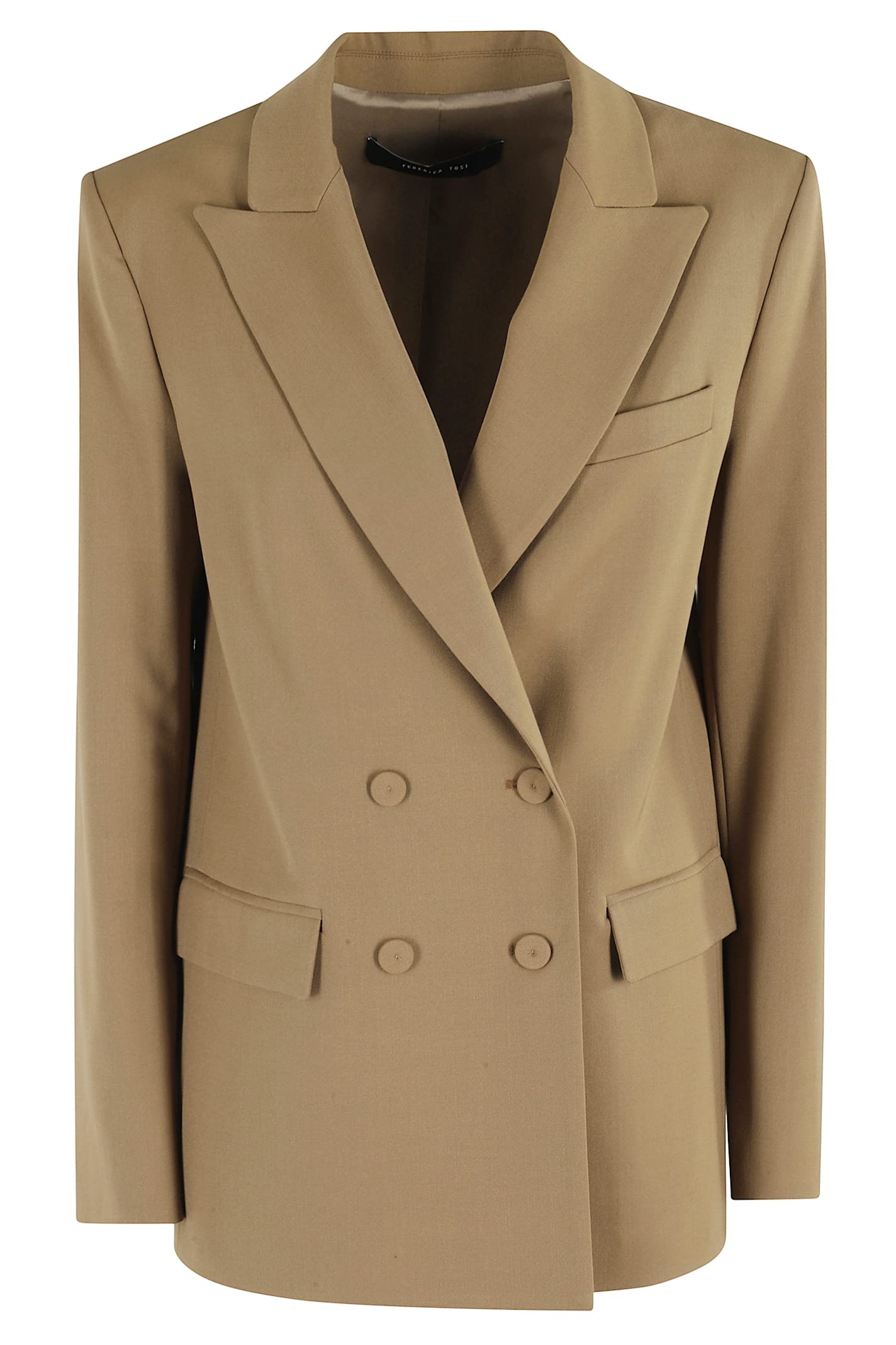 Federica Tosi Frescolana Double-breasted Jacket In Brown