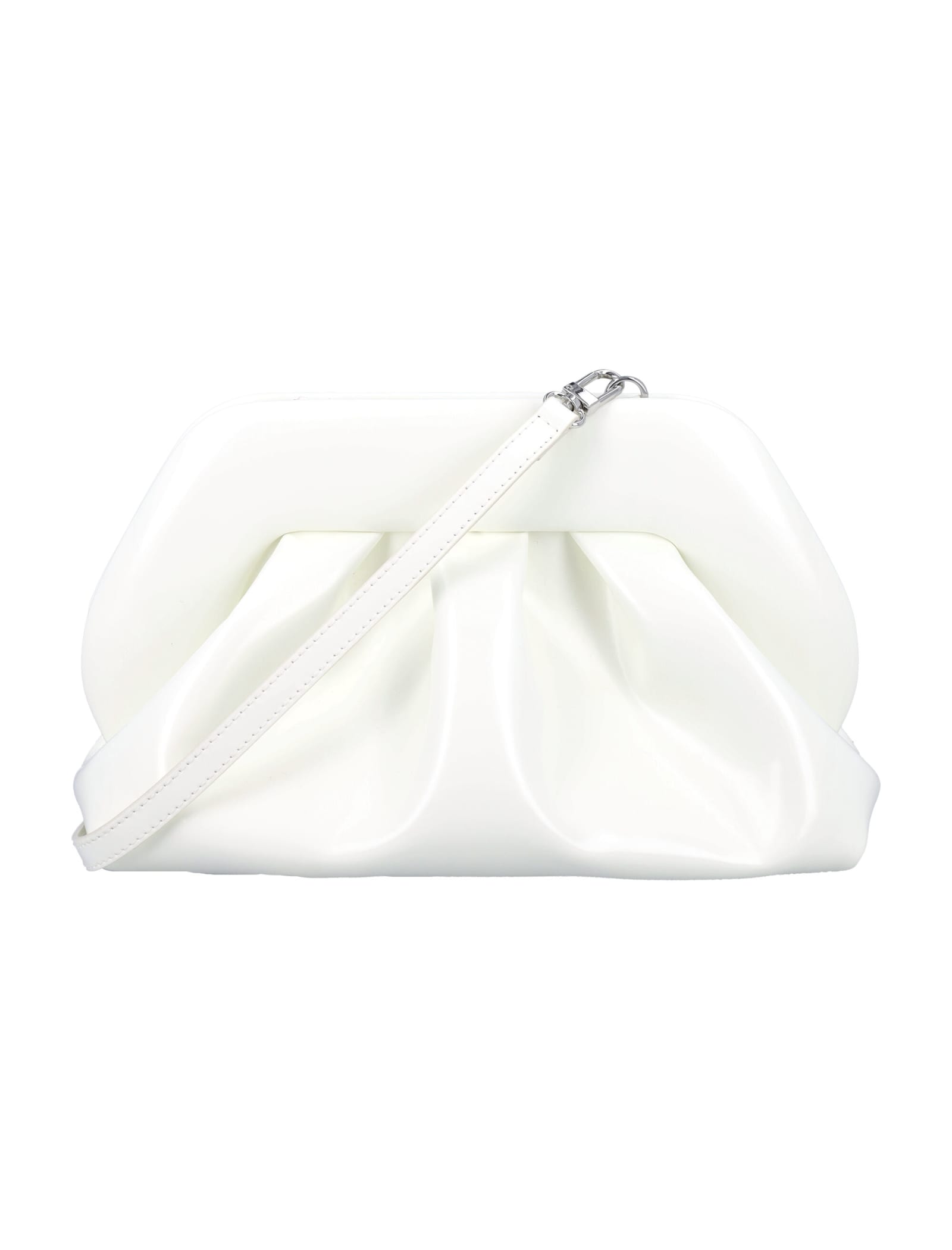 Shop Themoirè Vegan Leather Tia Clutch In White