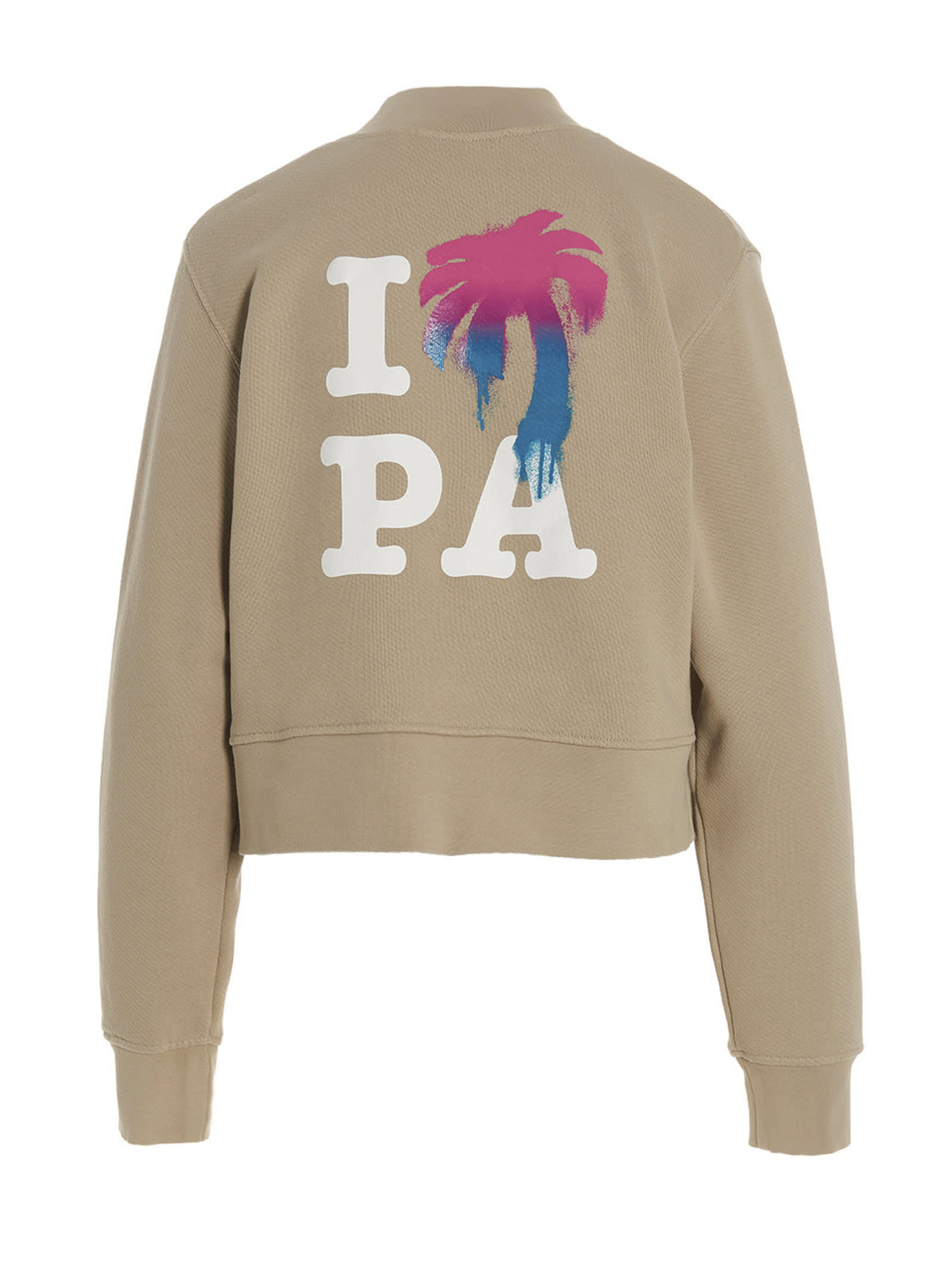 Shop Palm Angels I Love Pa Sweatshirt In Beige