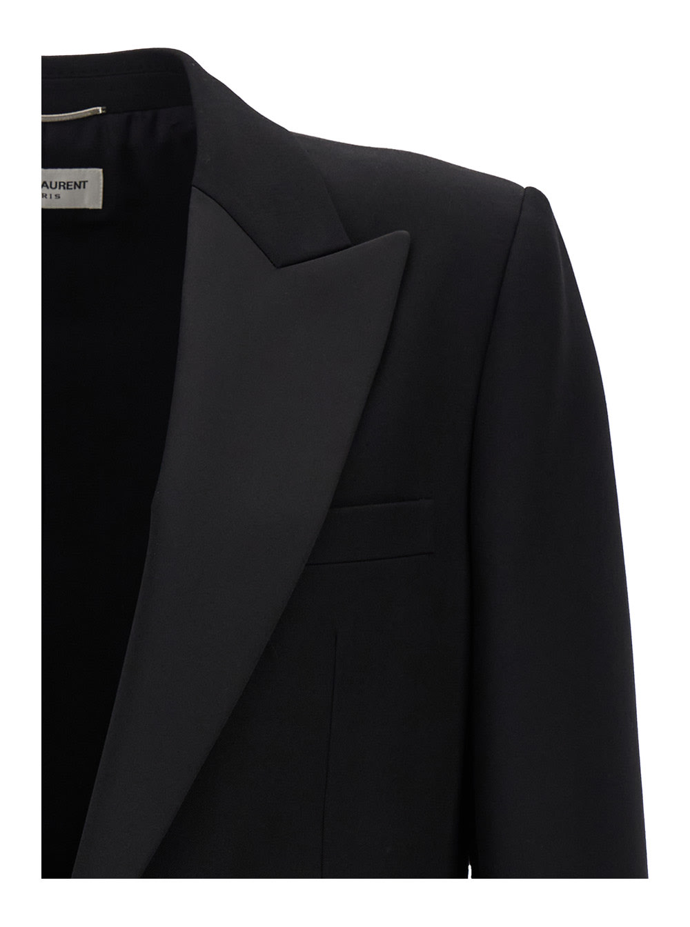 Shop Saint Laurent Black Single-breasted Tuxedo Jacket In Virgin Wool Man