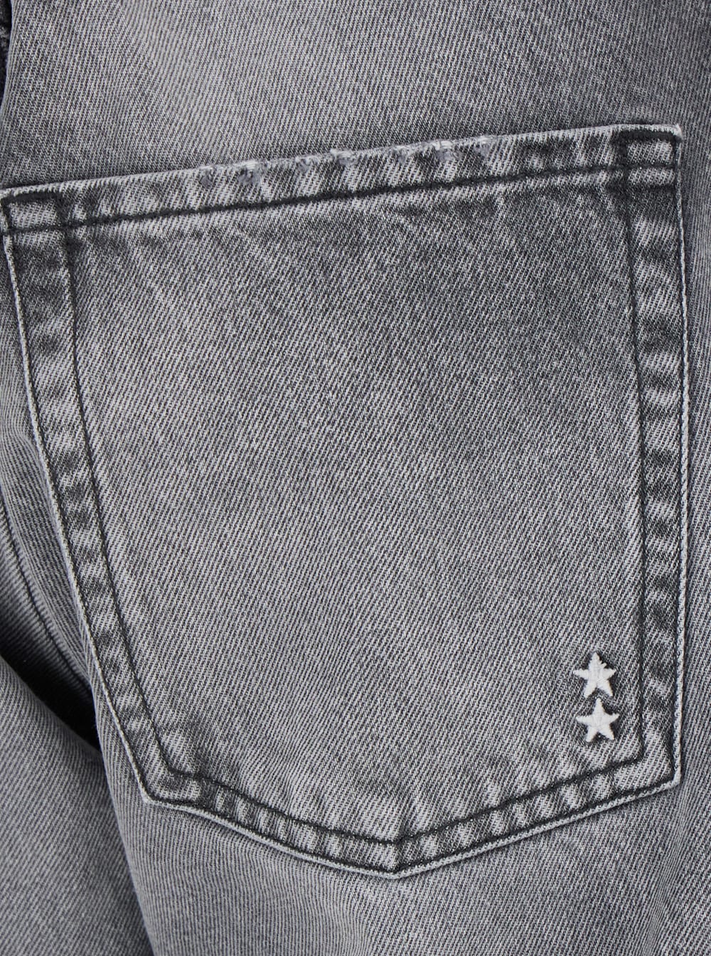 Icon Denim Grey Jeans With Wide Leg And Logo Patch On The Rear In Denim Woamn In Grey