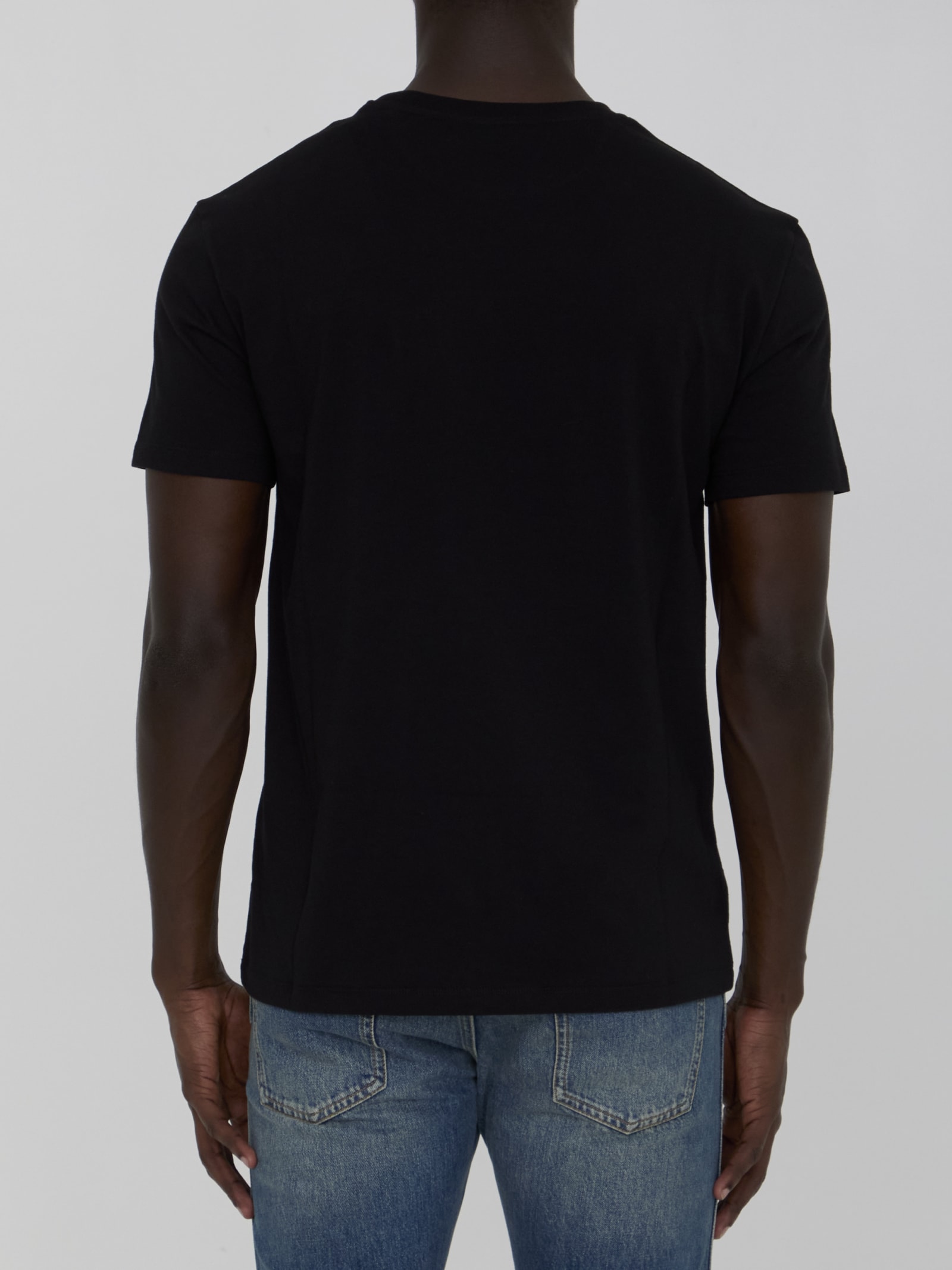 Shop Valentino T-shirt With Vlogo Signature Patch In Black