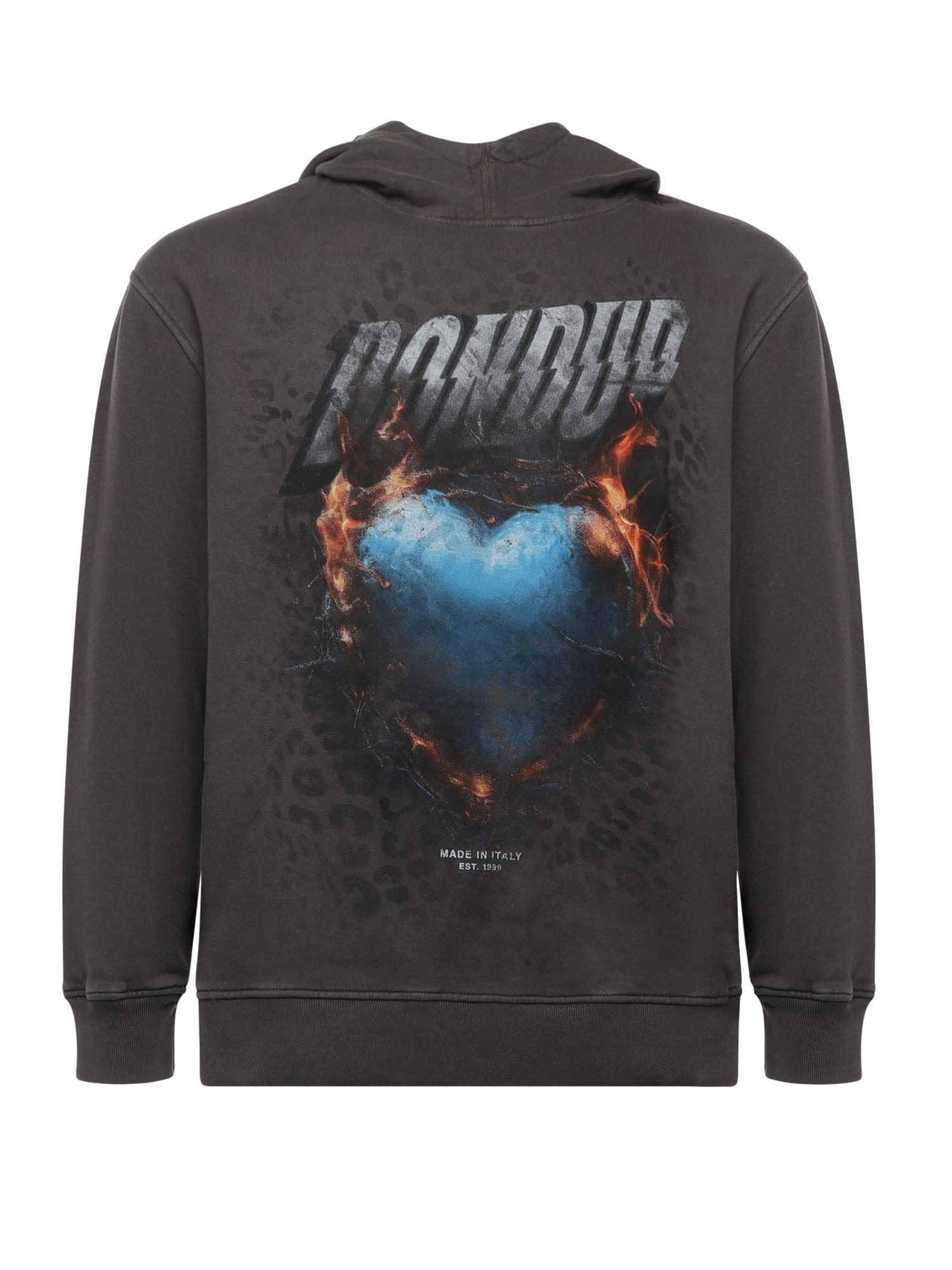 Dondup Cotton Print Sweatshirt In Black