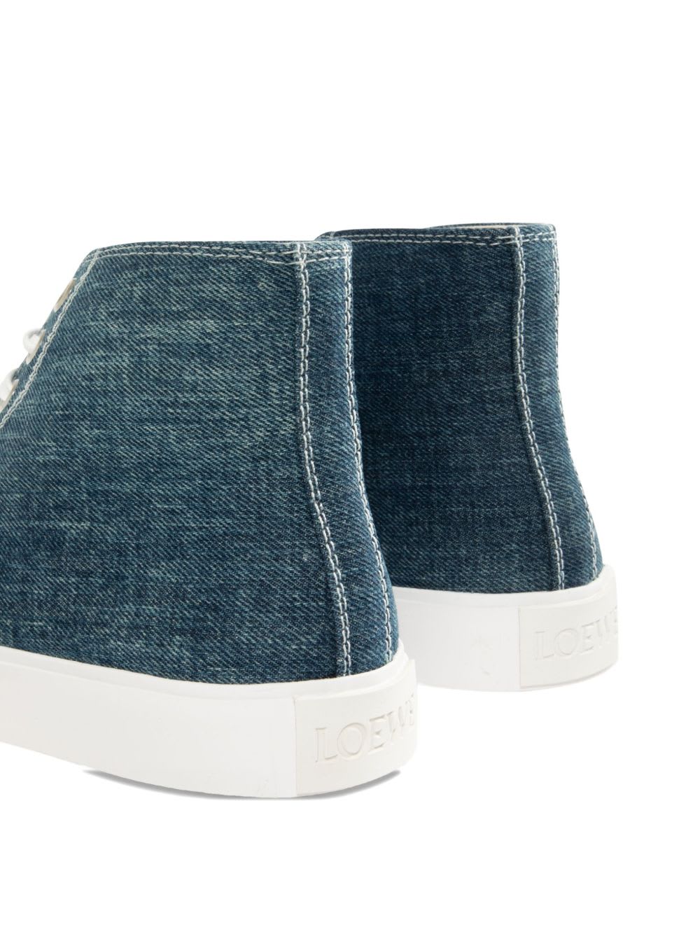 Loewe Bloc Denim Sneakers In Blue