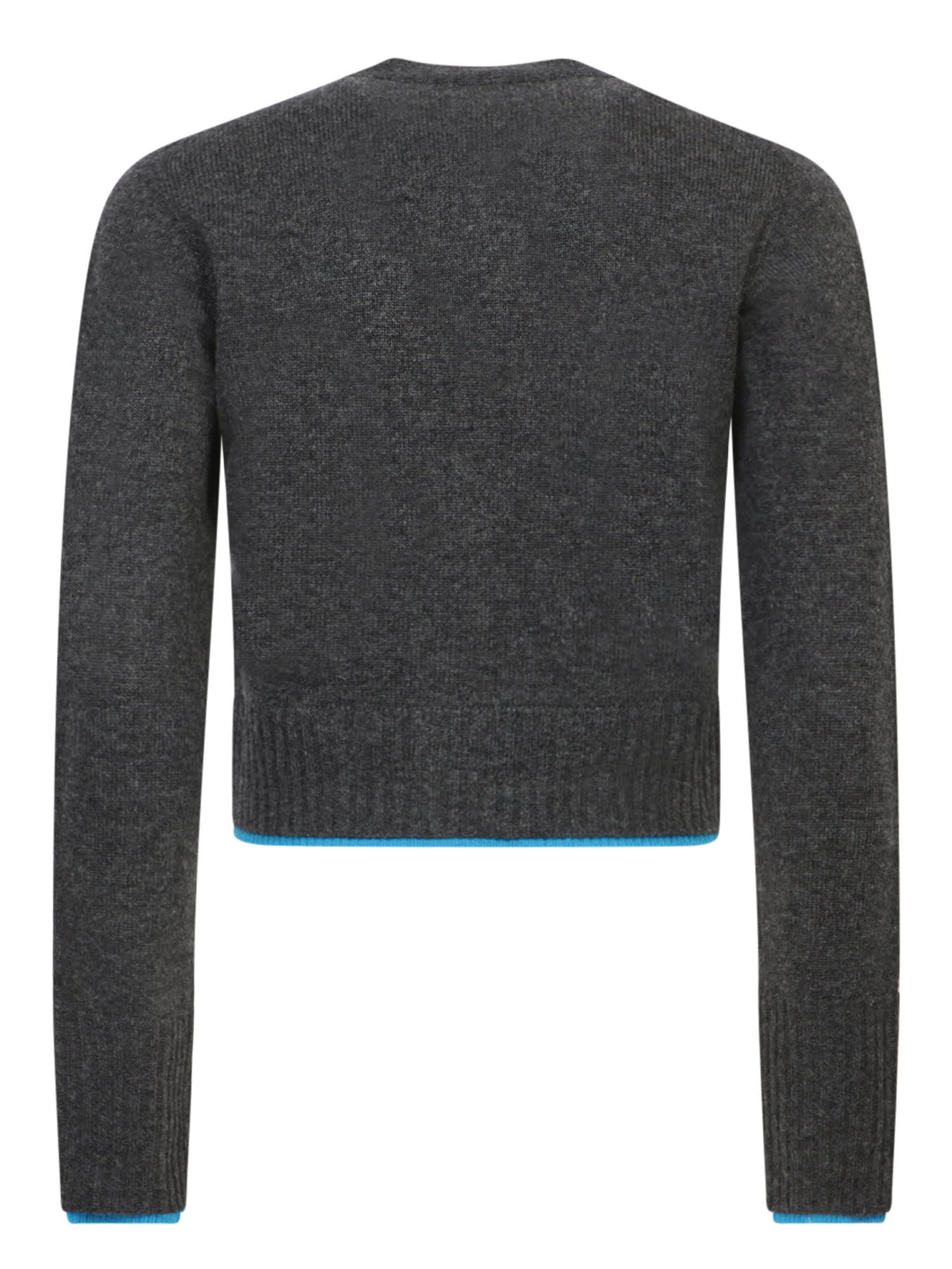 Shop Pinko V-neck Cropped Jumper In Grey