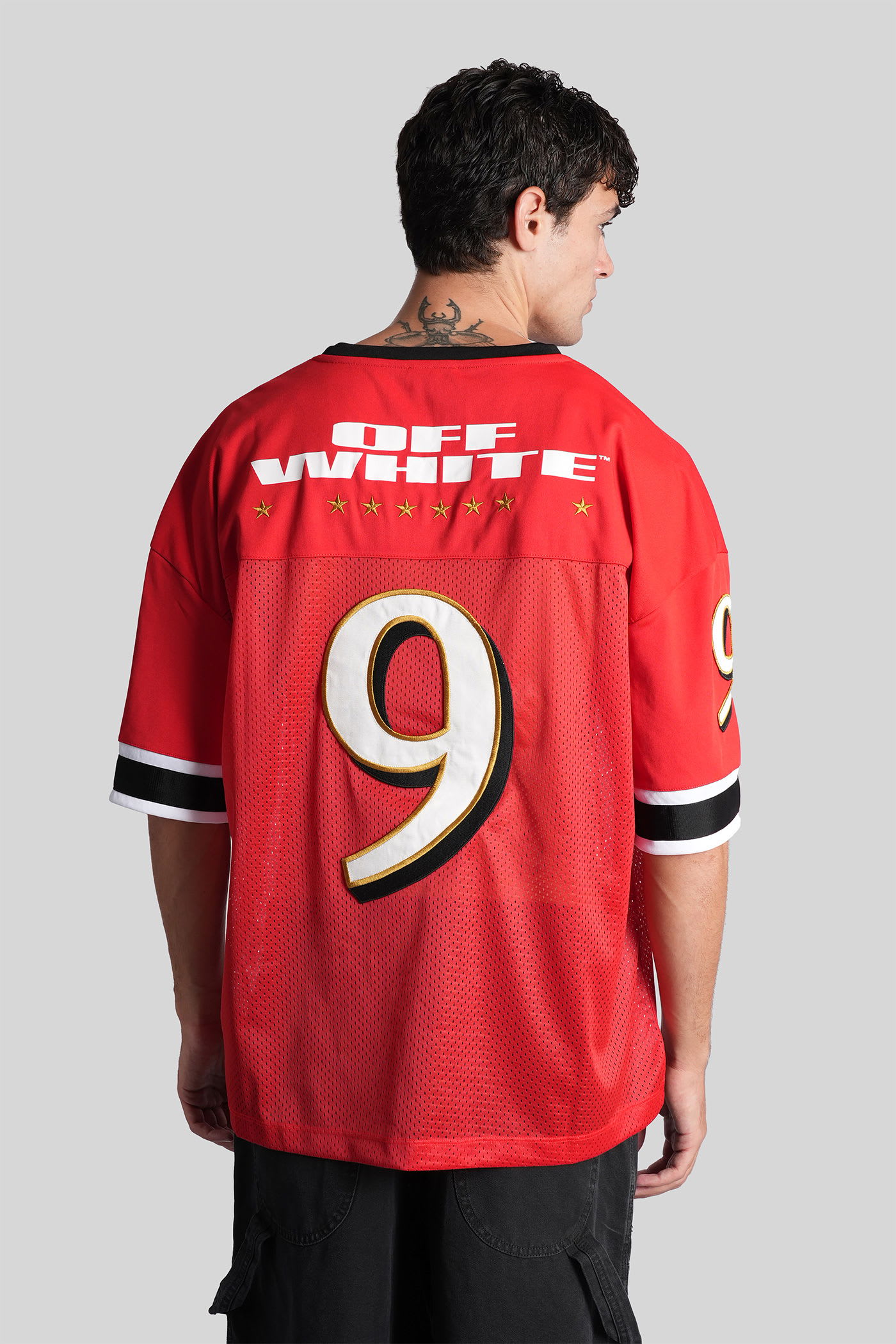 Off-white T-shirt In Red Polyester In Multi