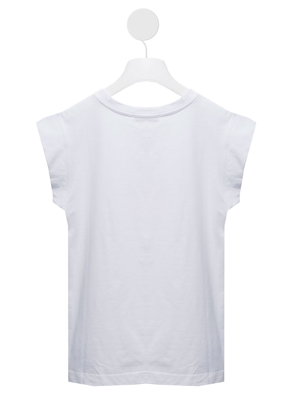 Monnalisa Kids Girls Maxi White Cotton T-shirt With Print
