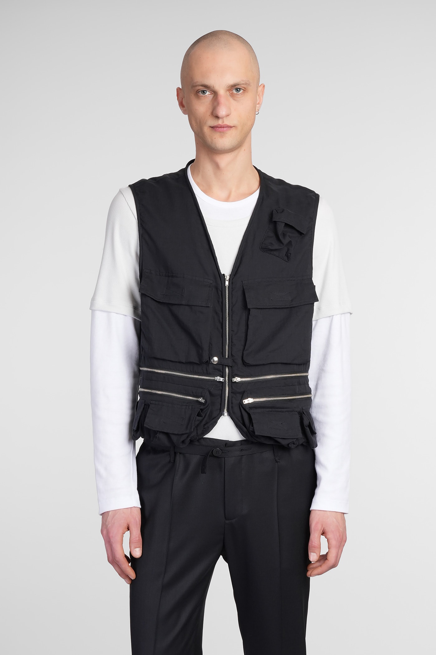 Vest In Black Cotton