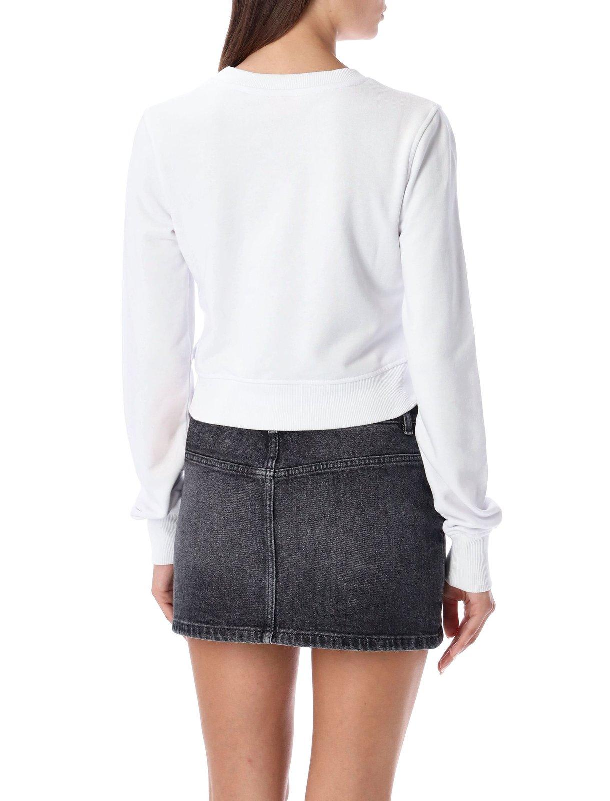 Shop Diesel F-slimmy-od Crewneck Cropped Sweatshirt